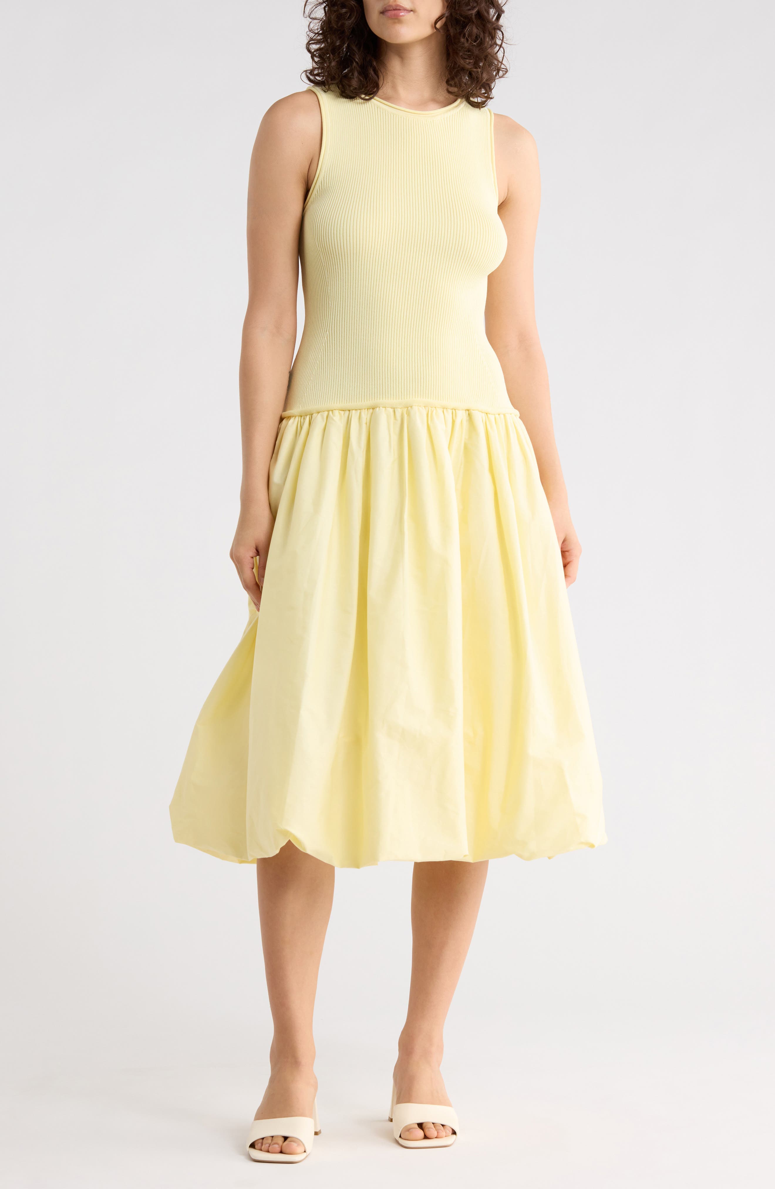 Mixed Media Tank Midi Dress - image 5