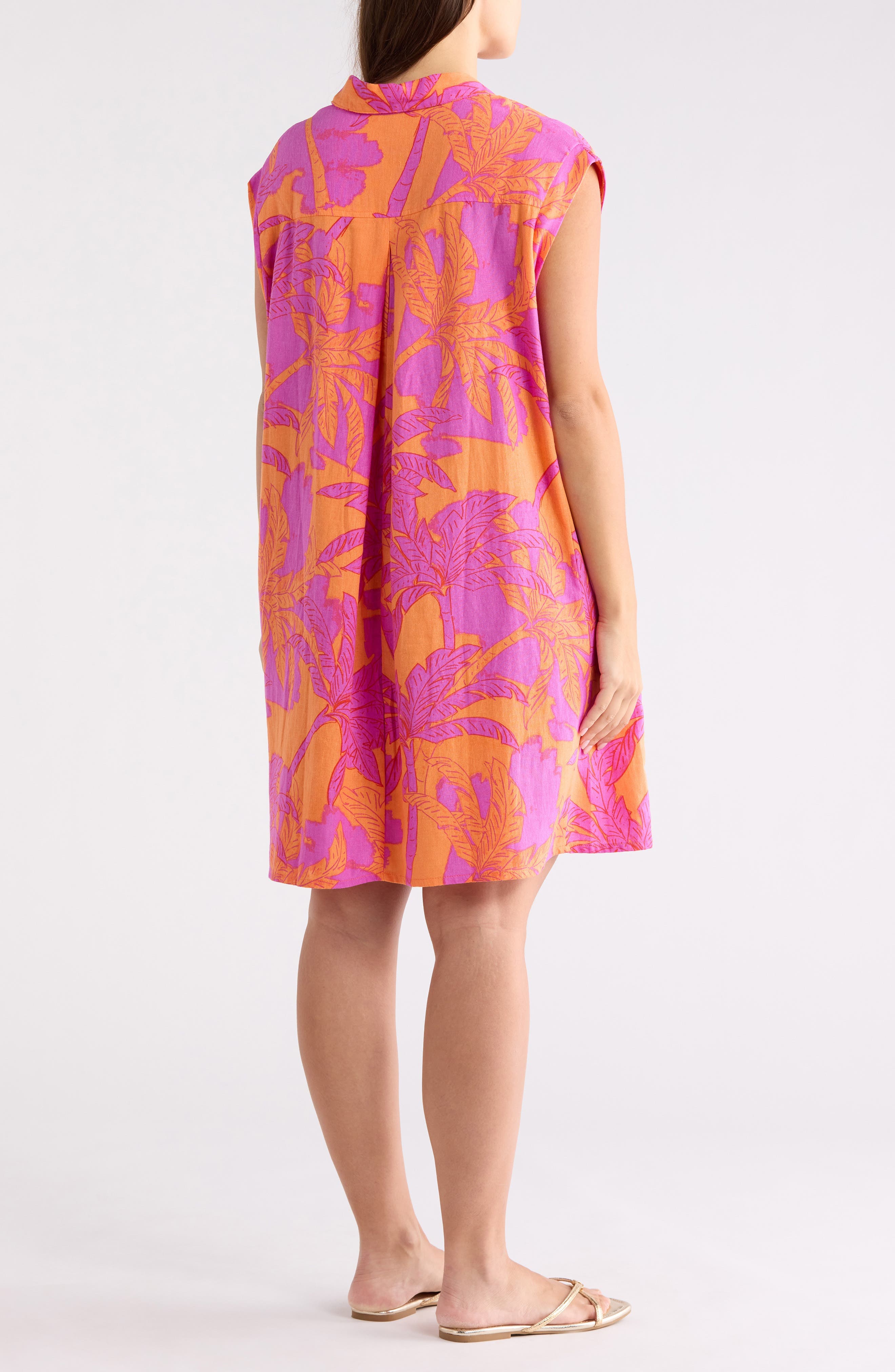 Linen Blend A-Line Shirtdress - image 2