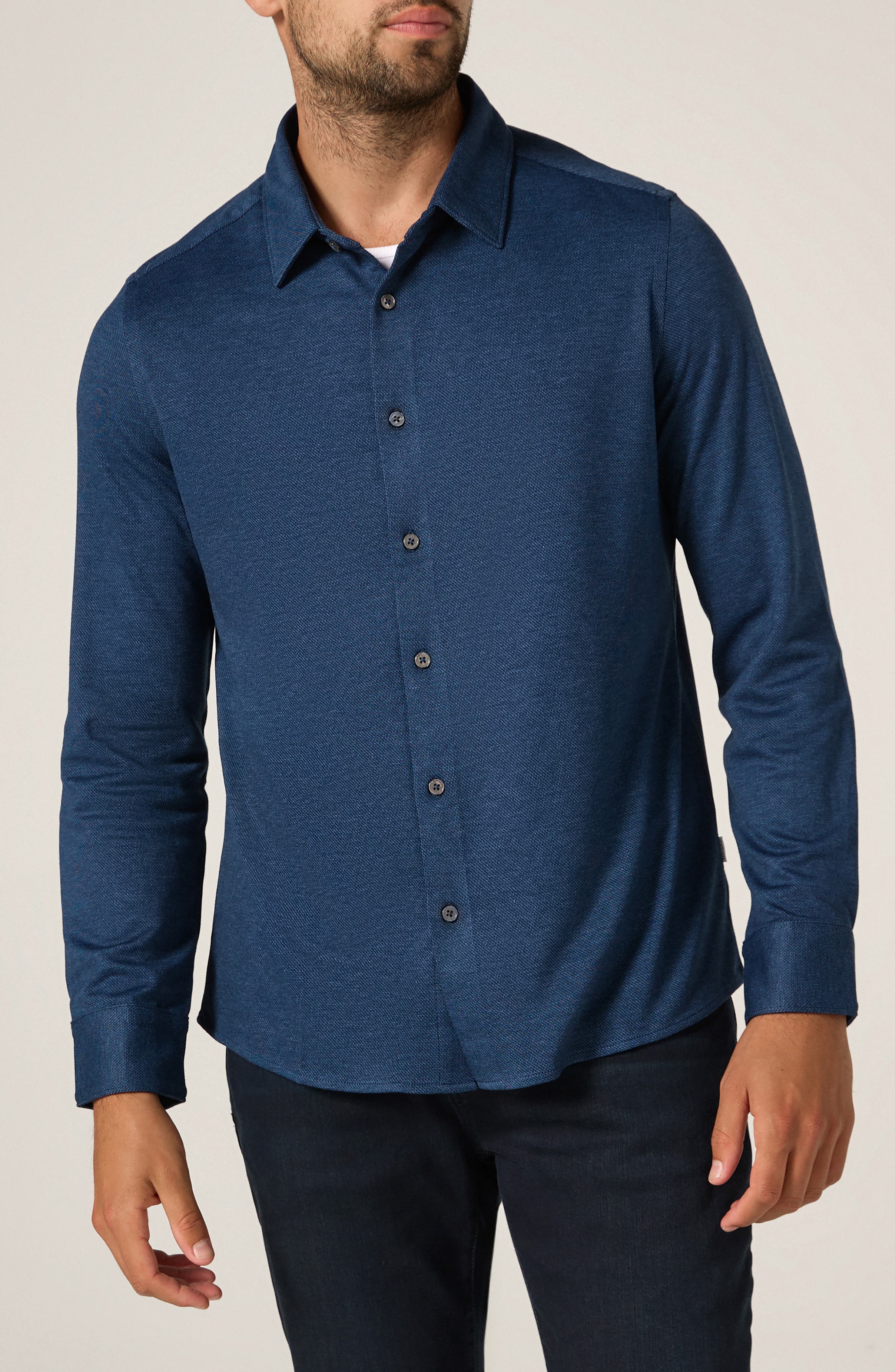 Bowery Texture Knit Button-Up Shirt - image 5