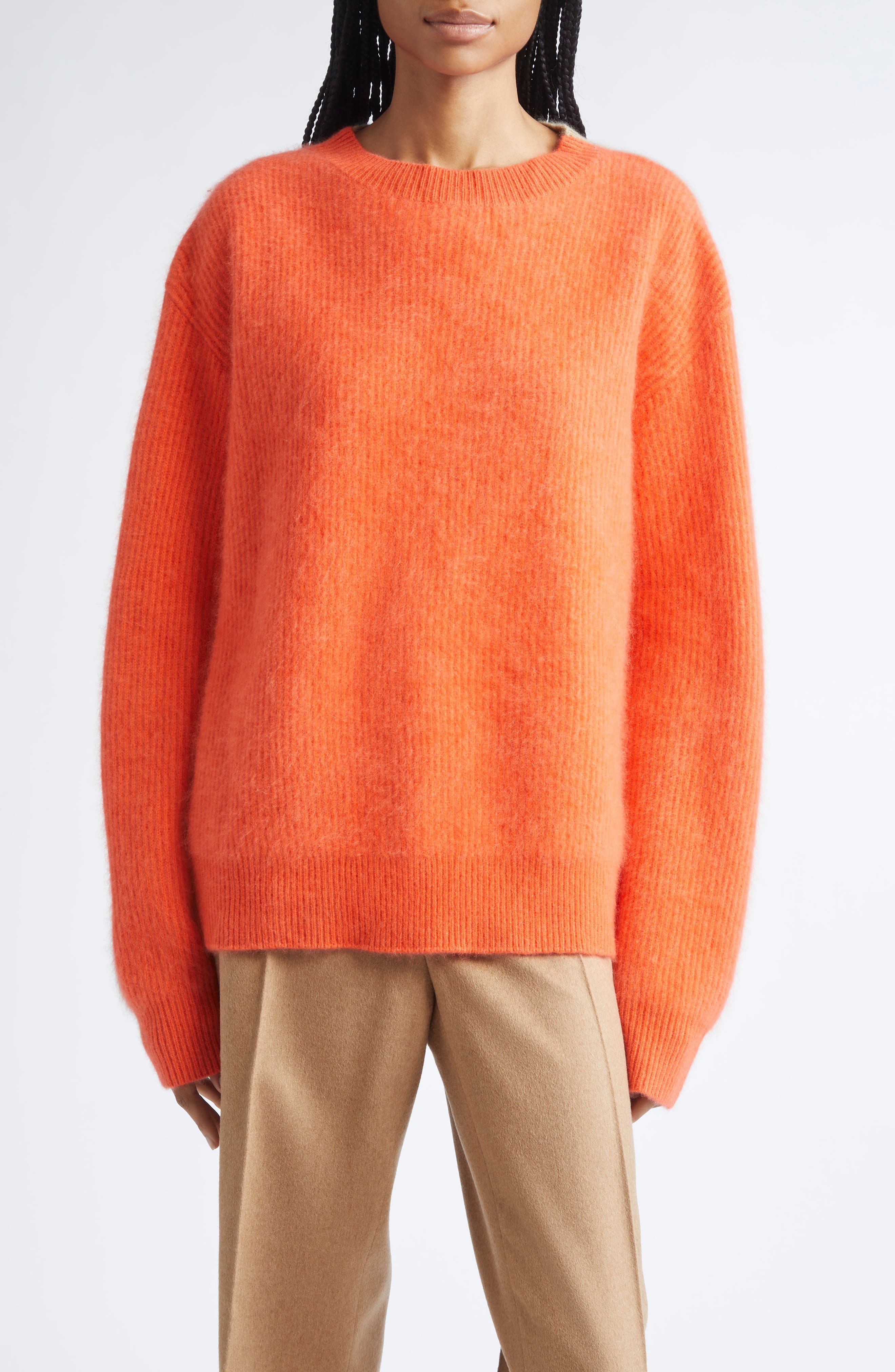 Halas Colorblock Rib Merino Wool & Cashmere Crewneck Sweater - image 1
