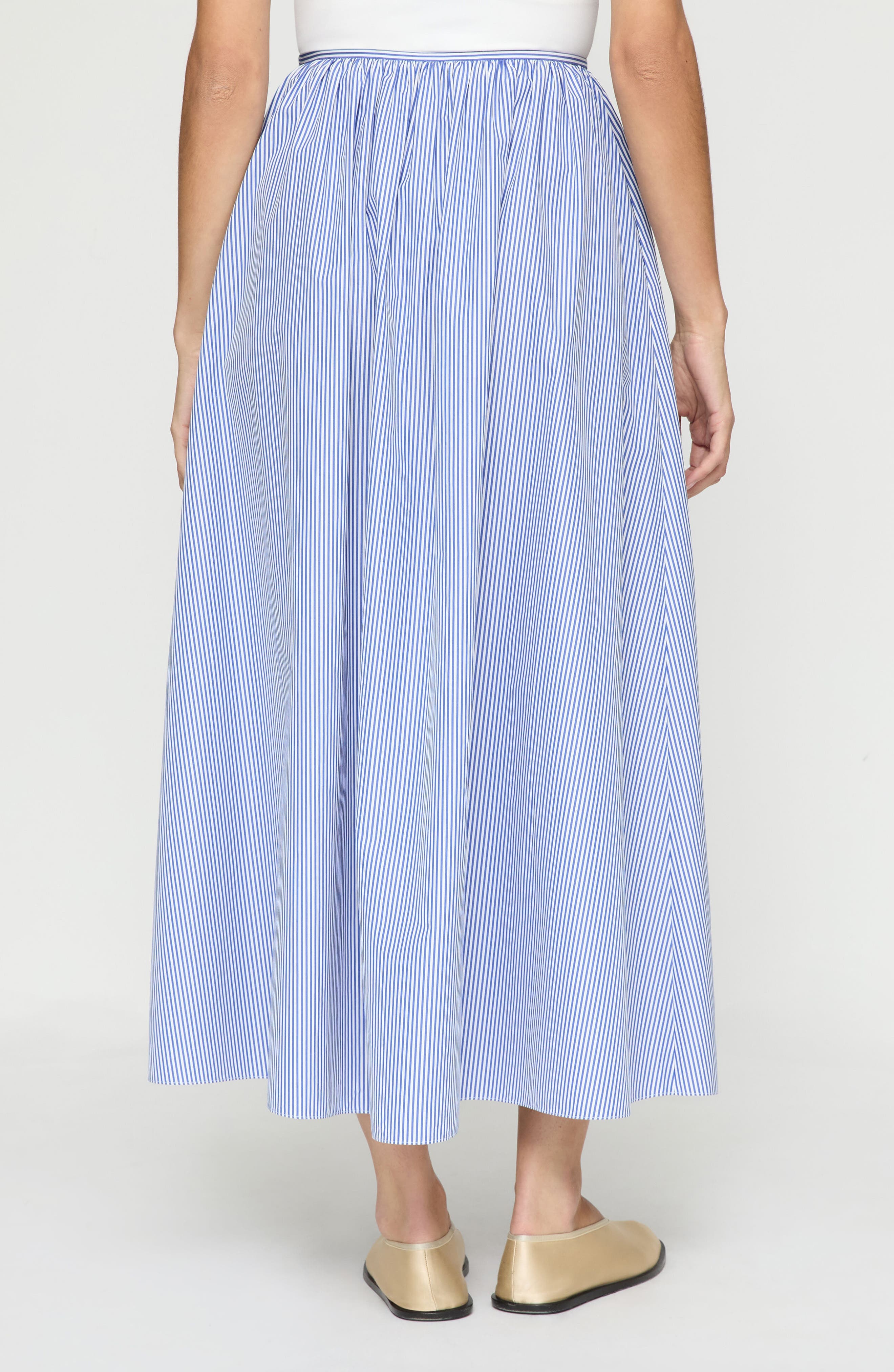 Stripe Cotton Poplin Skirt - image 2