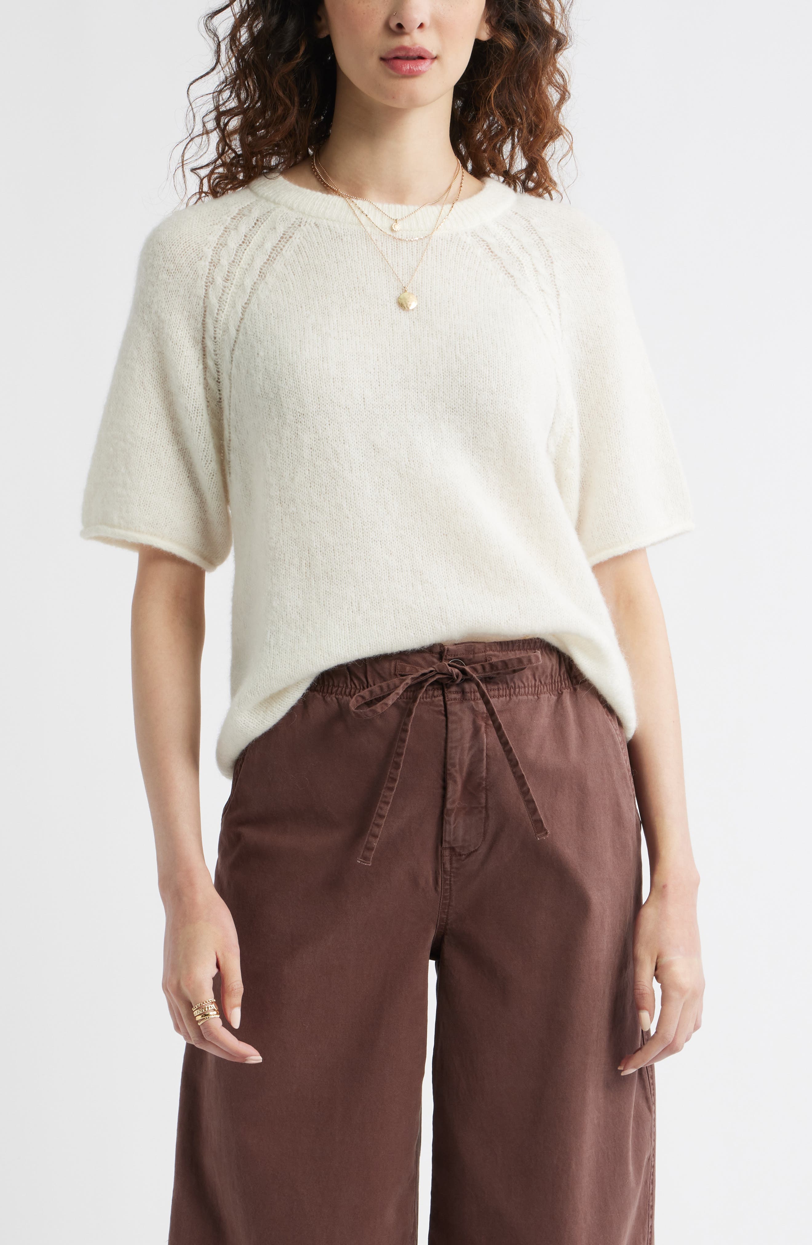 Relaxed Short Sleeve Sweater - image 1
