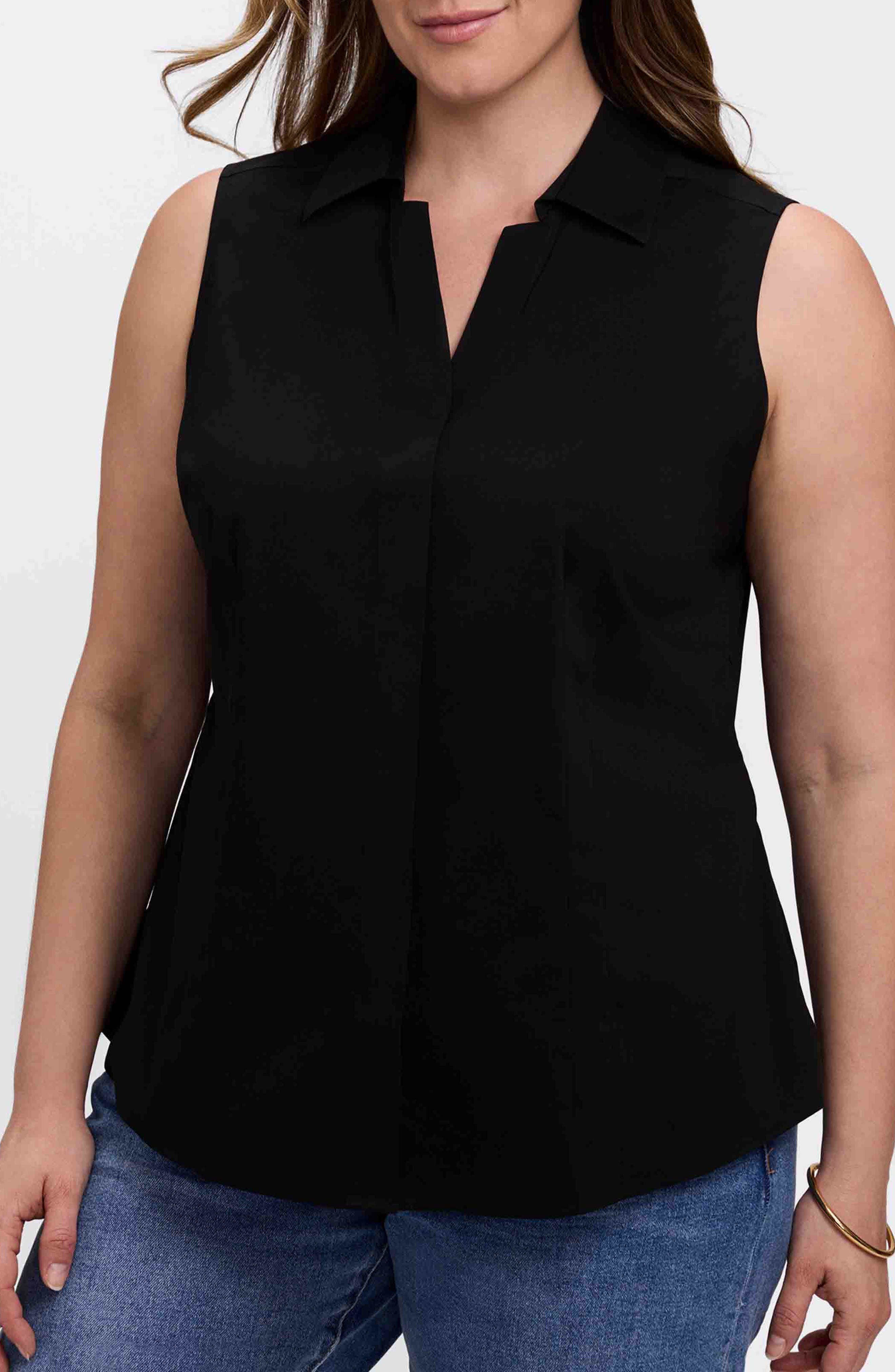 Taylor Non-Iron Sleeveless Button-Up Shirt - image 1