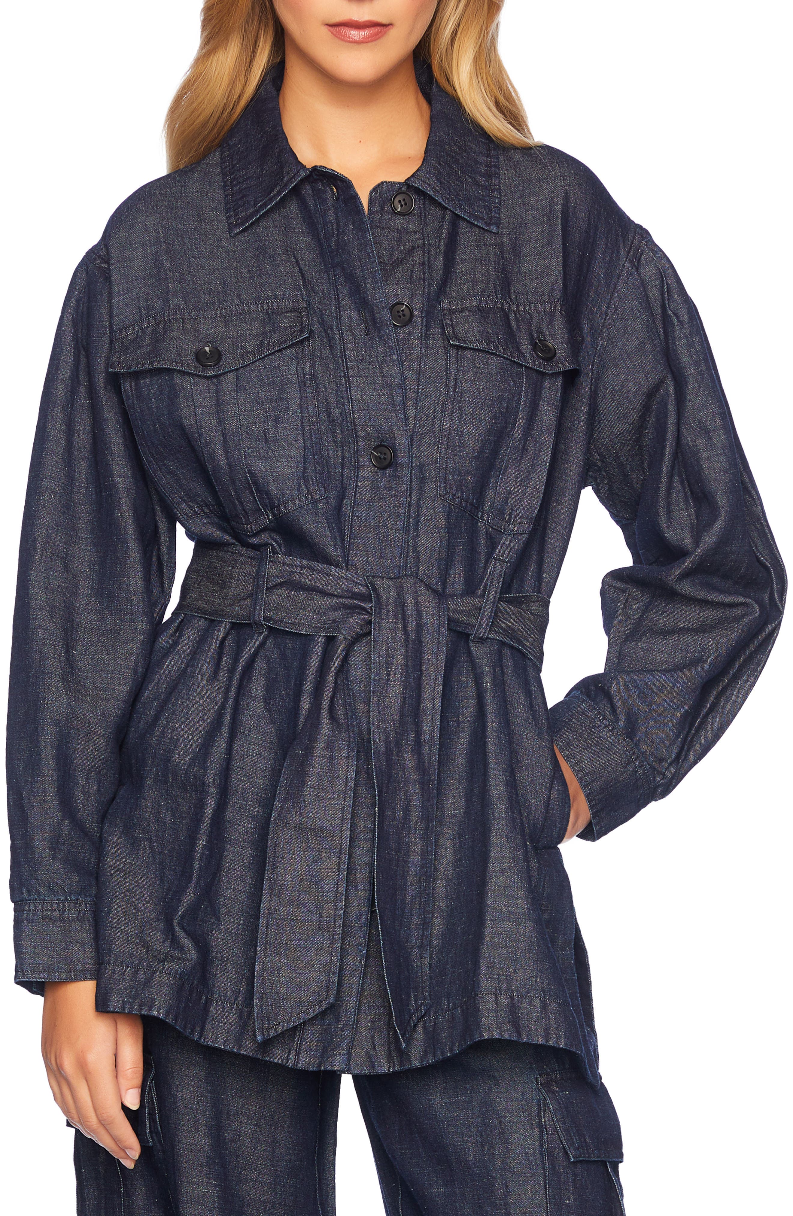 Stretch Cotton & Linen Denim Jacket - image 1