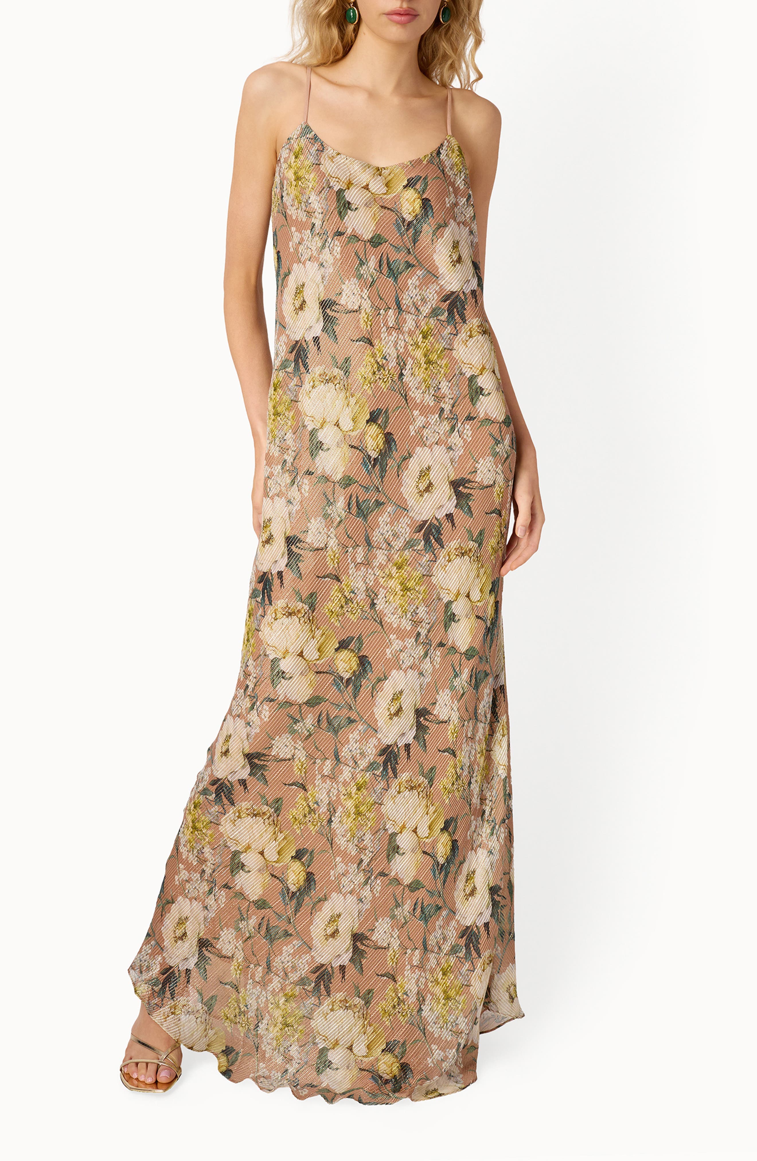 Luanna Metallic Chiffon Maxi Dress - image 1