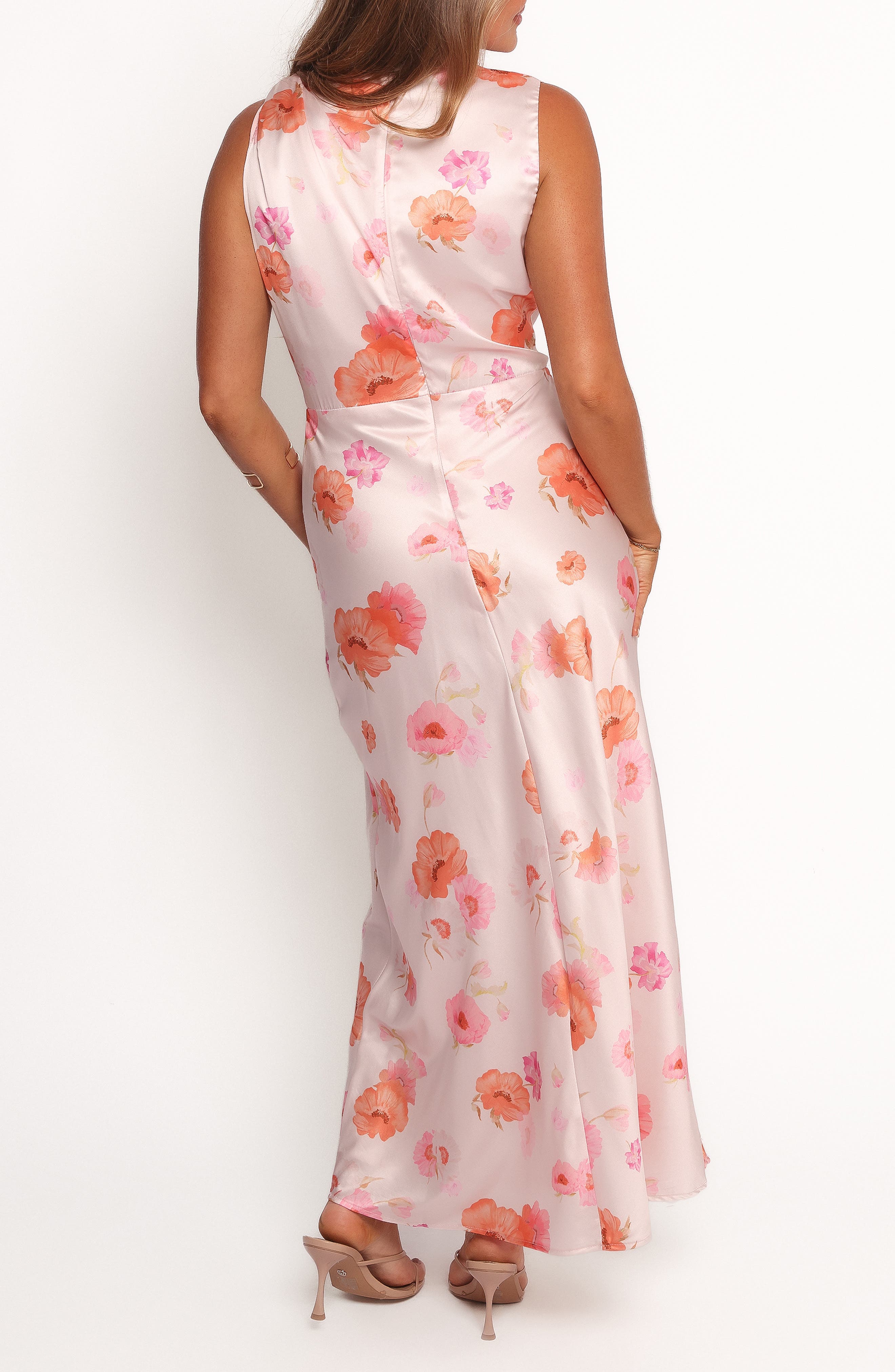 Frayla Floral Print Satin Dress - image 2