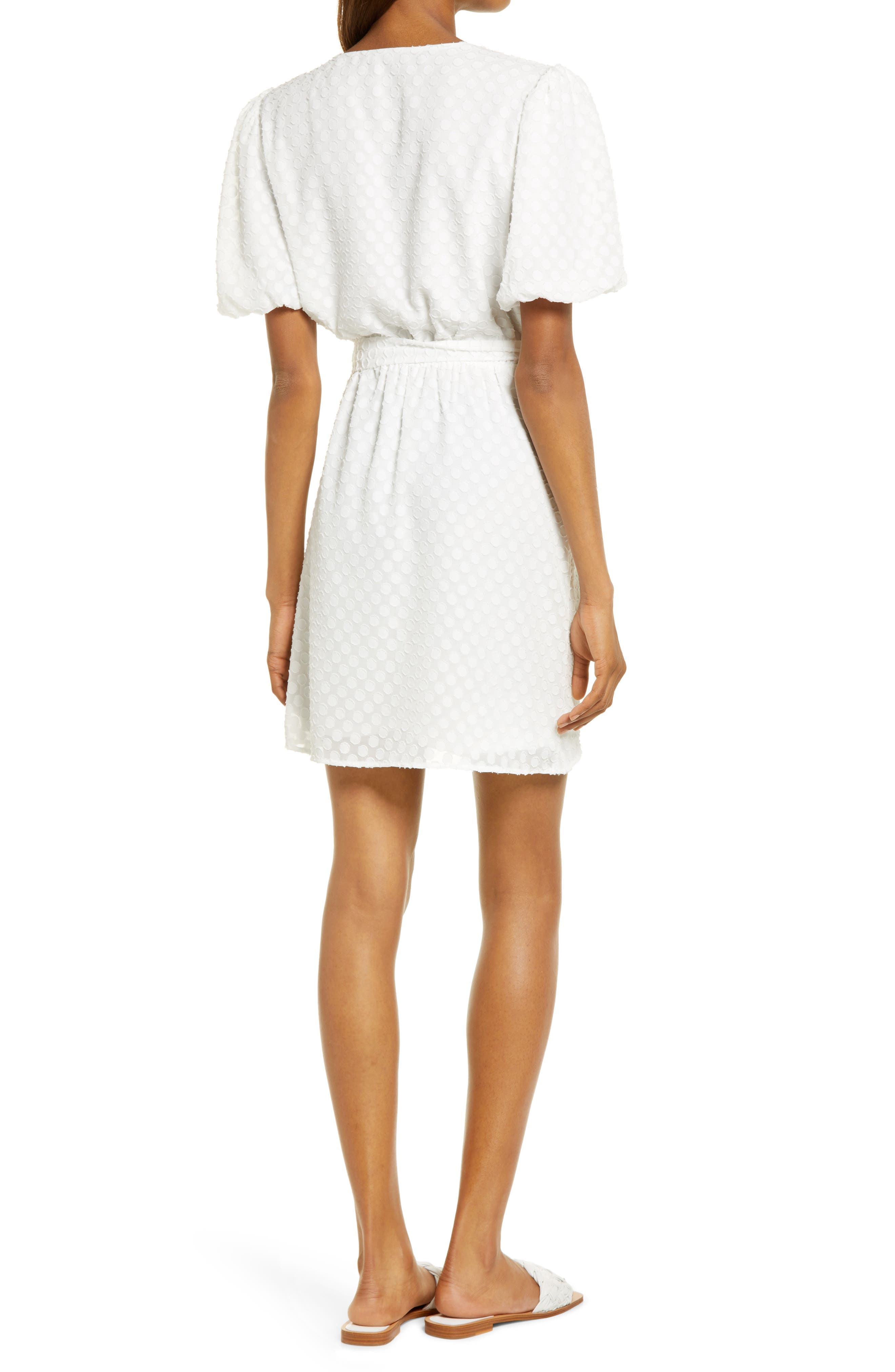 Dot Jacquard Faux Wrap Dress - image 2