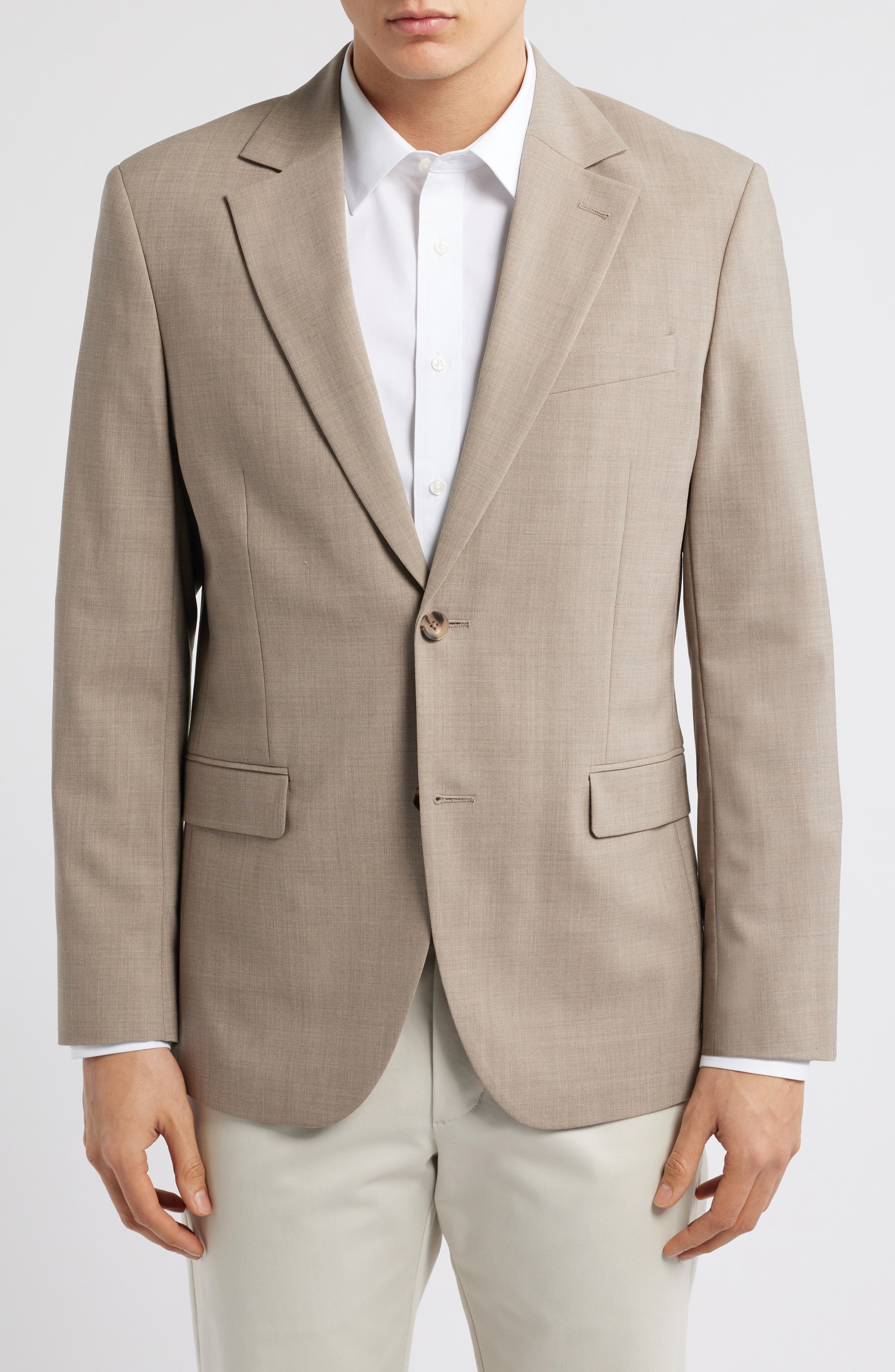 Henrik Trim Fit Solid Stretch Wool Suit Jacket - image 1