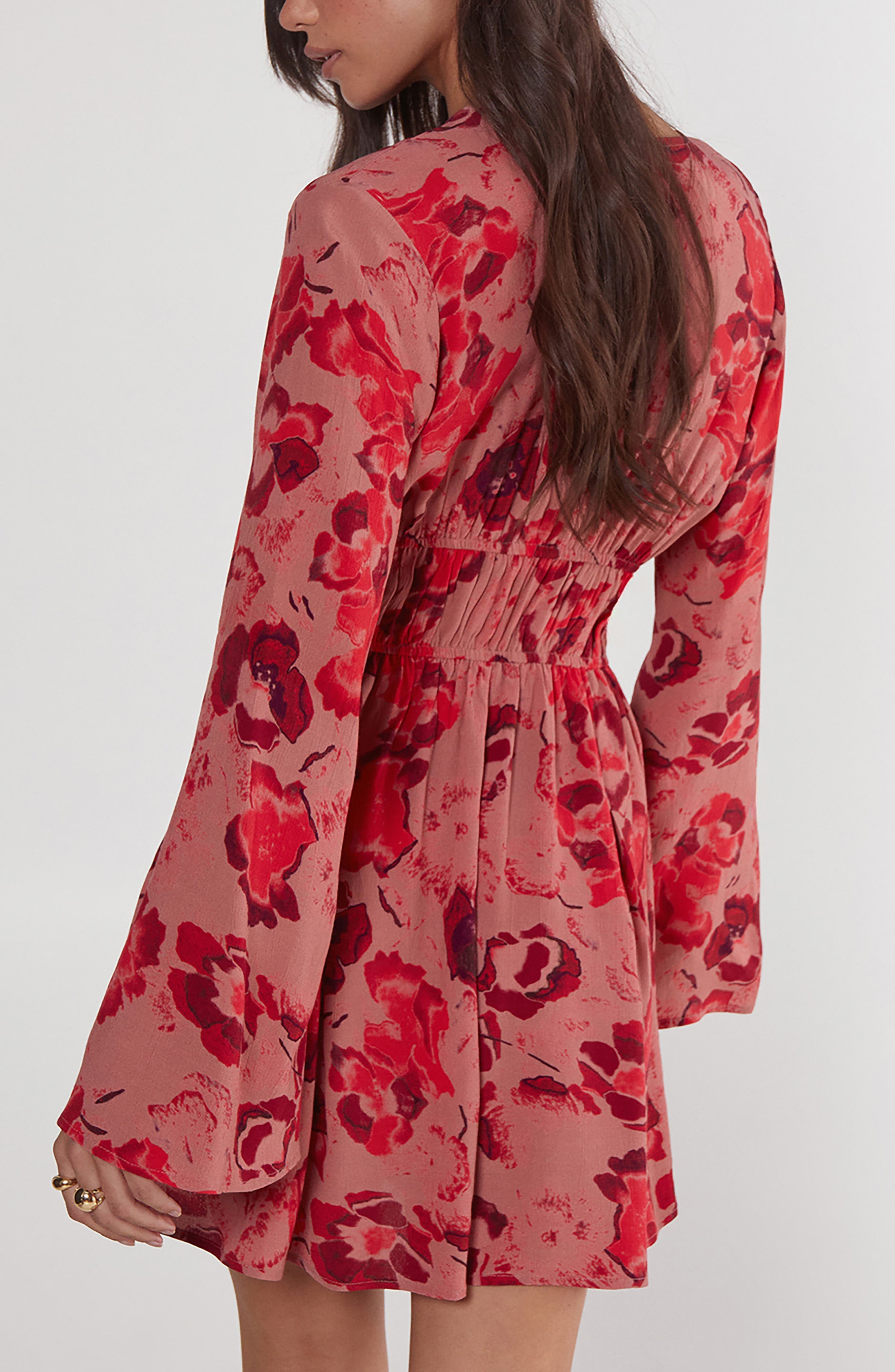 Floral Print Long Sleeve Minidress - image 2