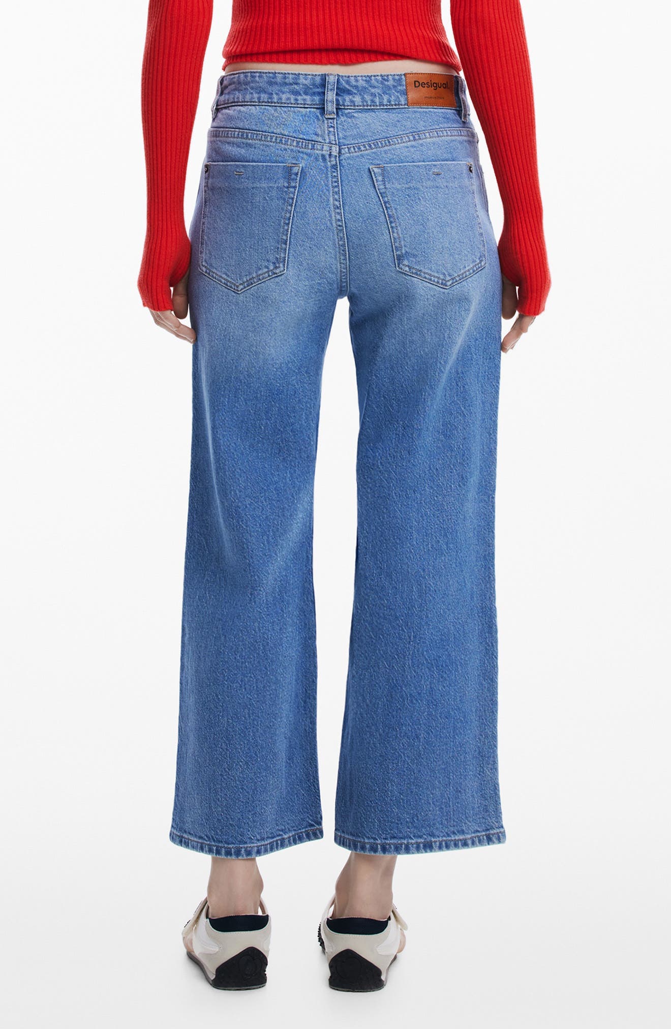 Embroidered Patch Crop Straight Leg Jeans - image 2