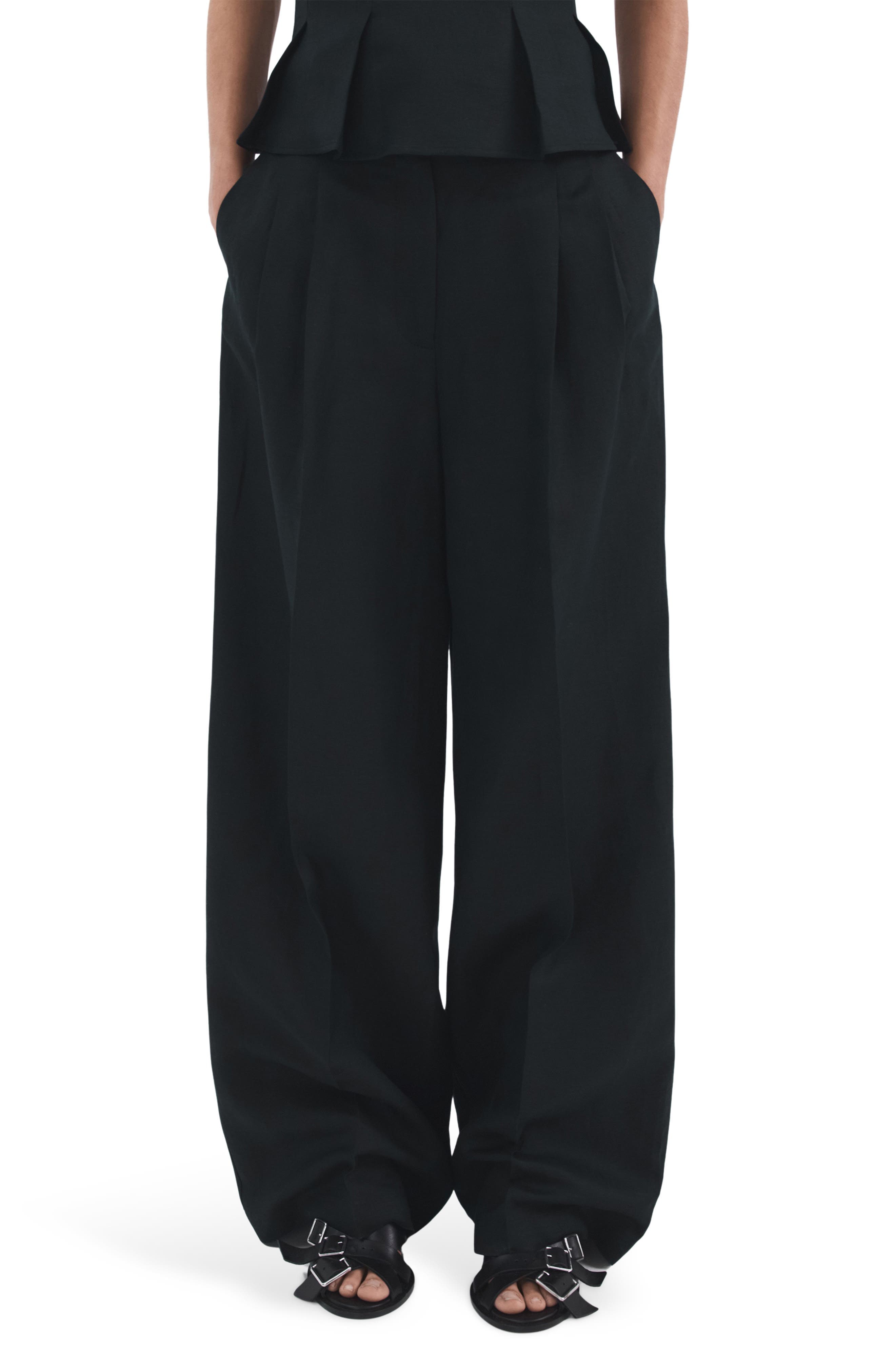 Straight Fit Linen Blend Pants - image 1