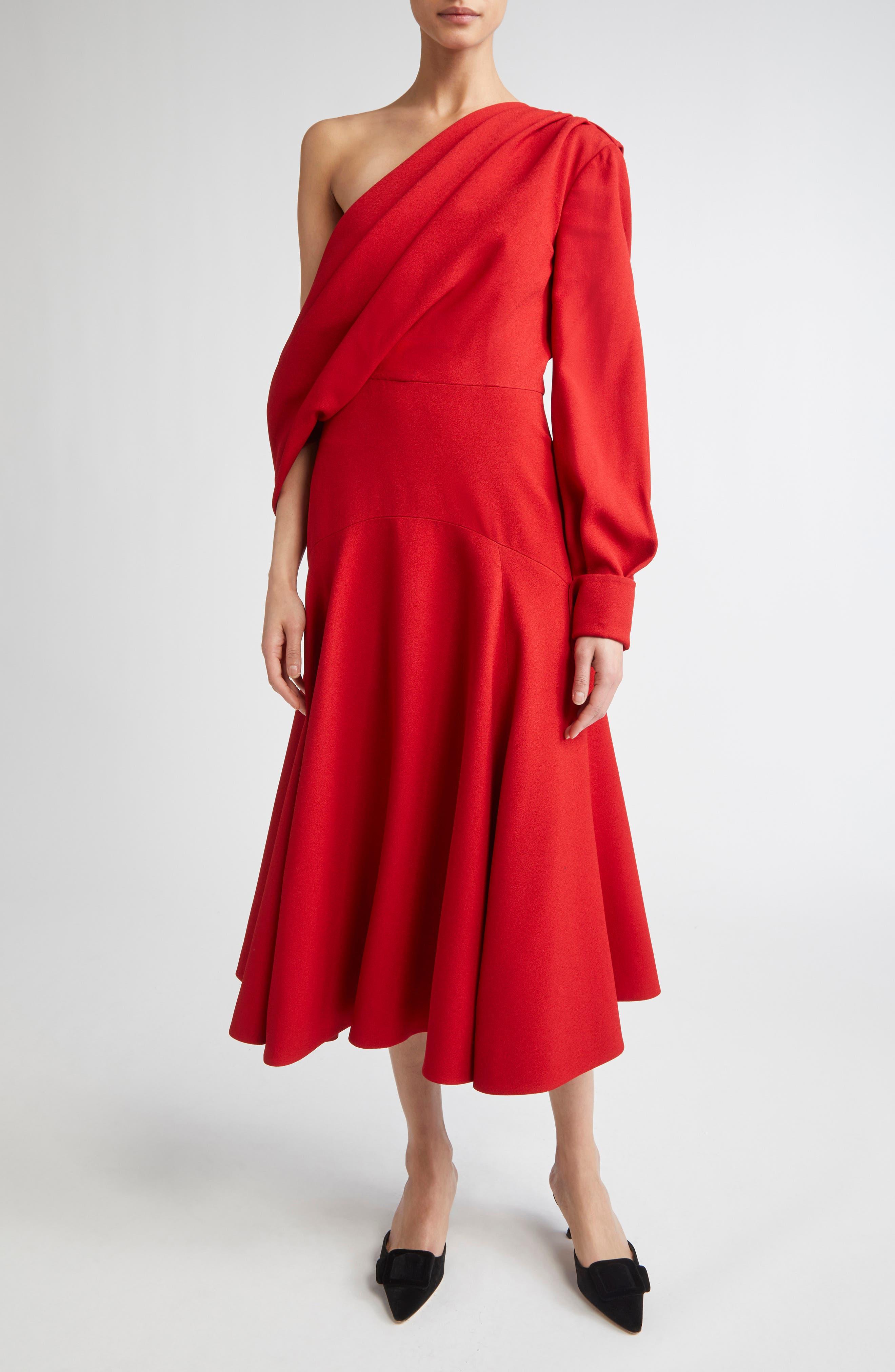 Sehima Draped One-Shoulder Crepe Dress - image 1