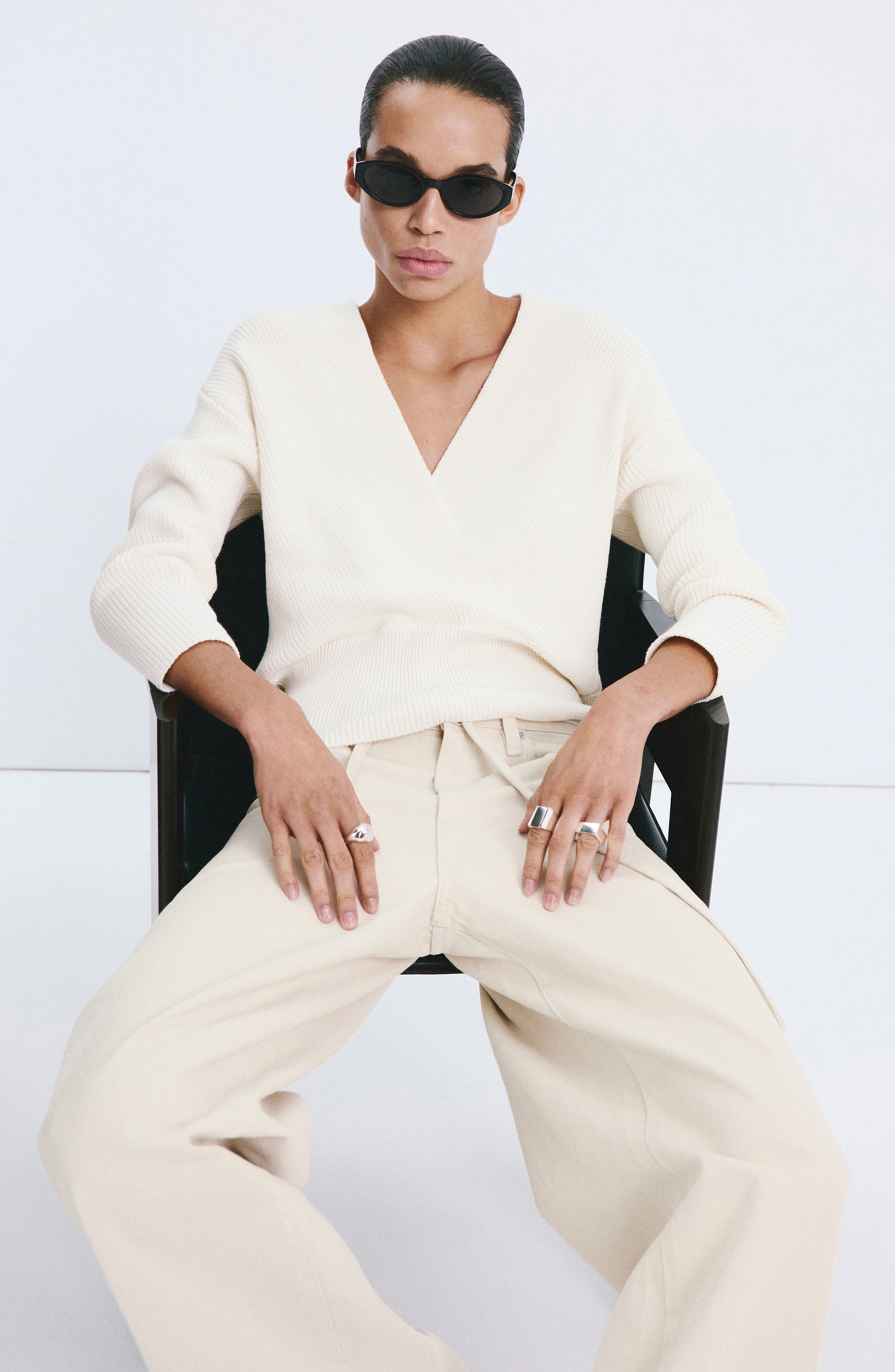 V-Neck Rib Sweater - image 2