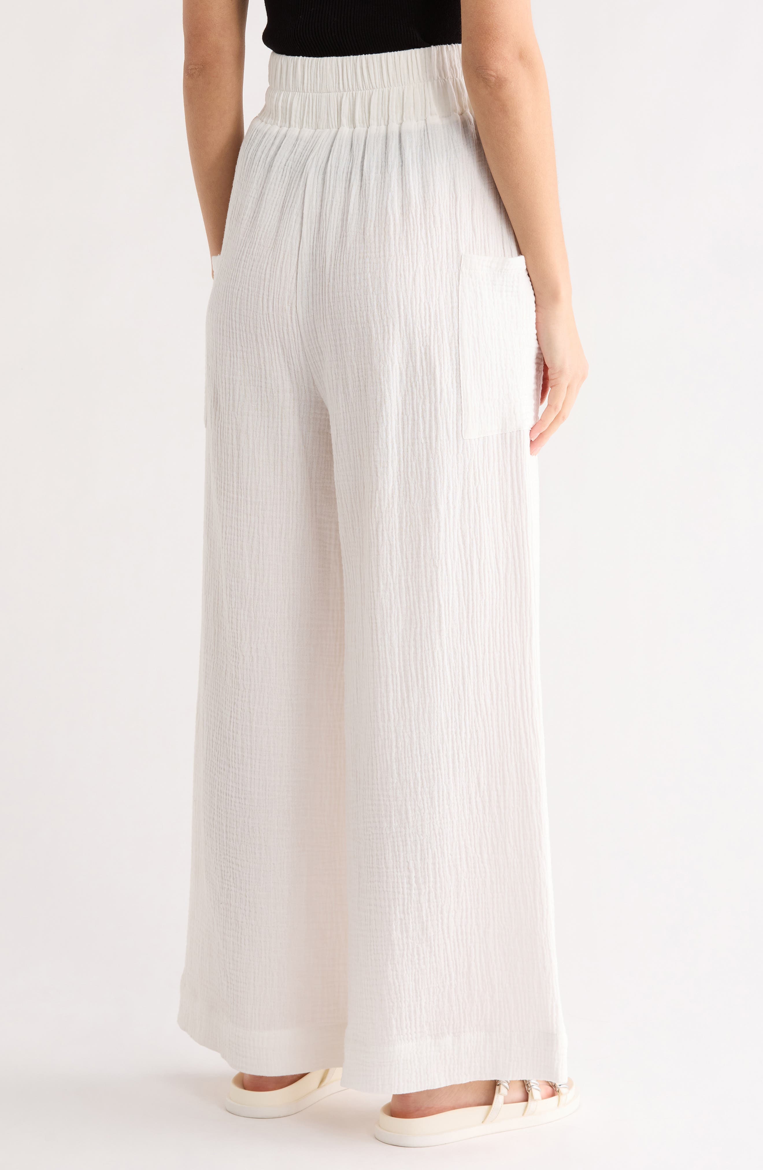 Cotton Pull-On Wide Leg Pants - image 2