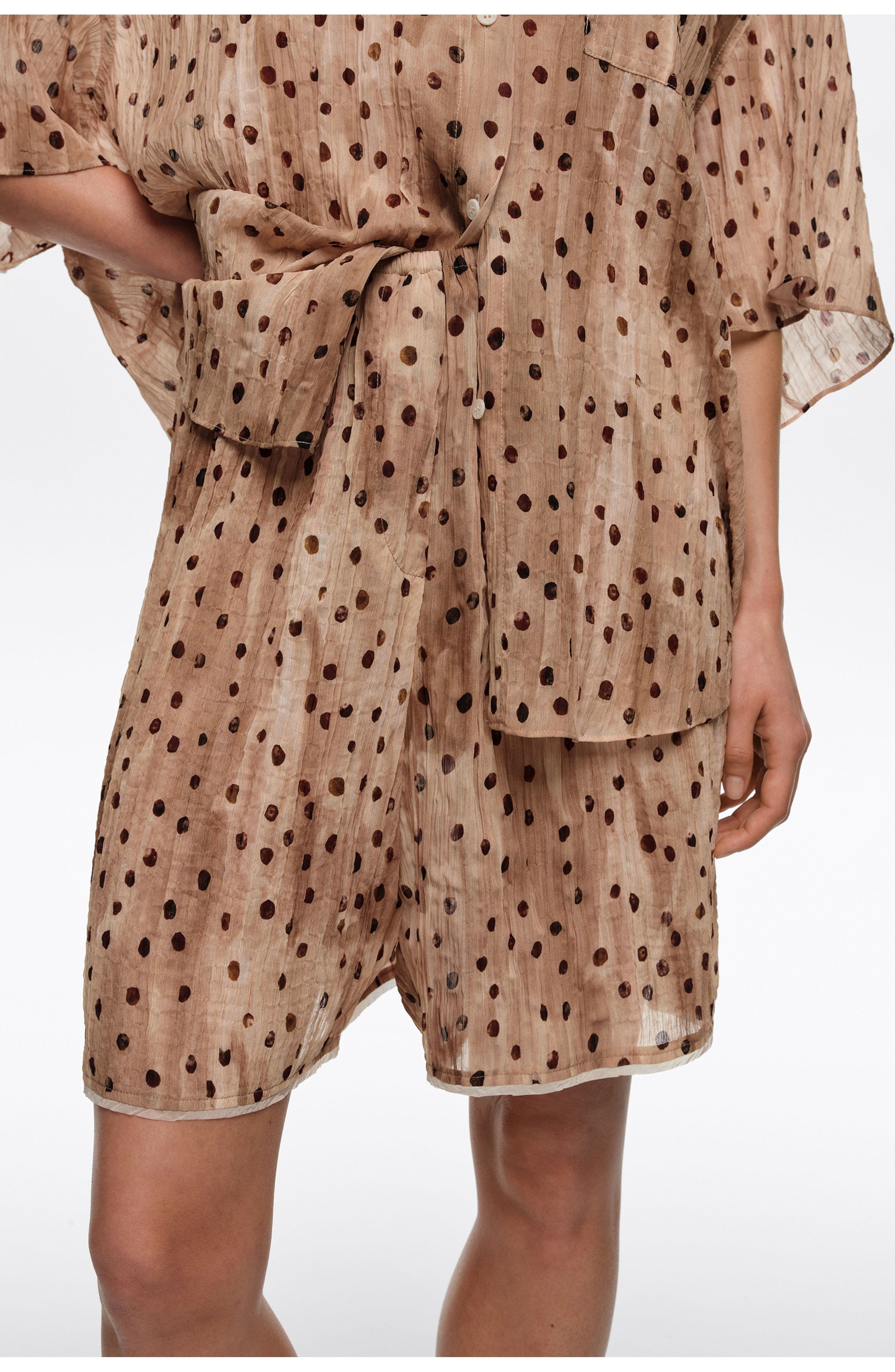 Dots Pleated Bermuda Shorts - image 2