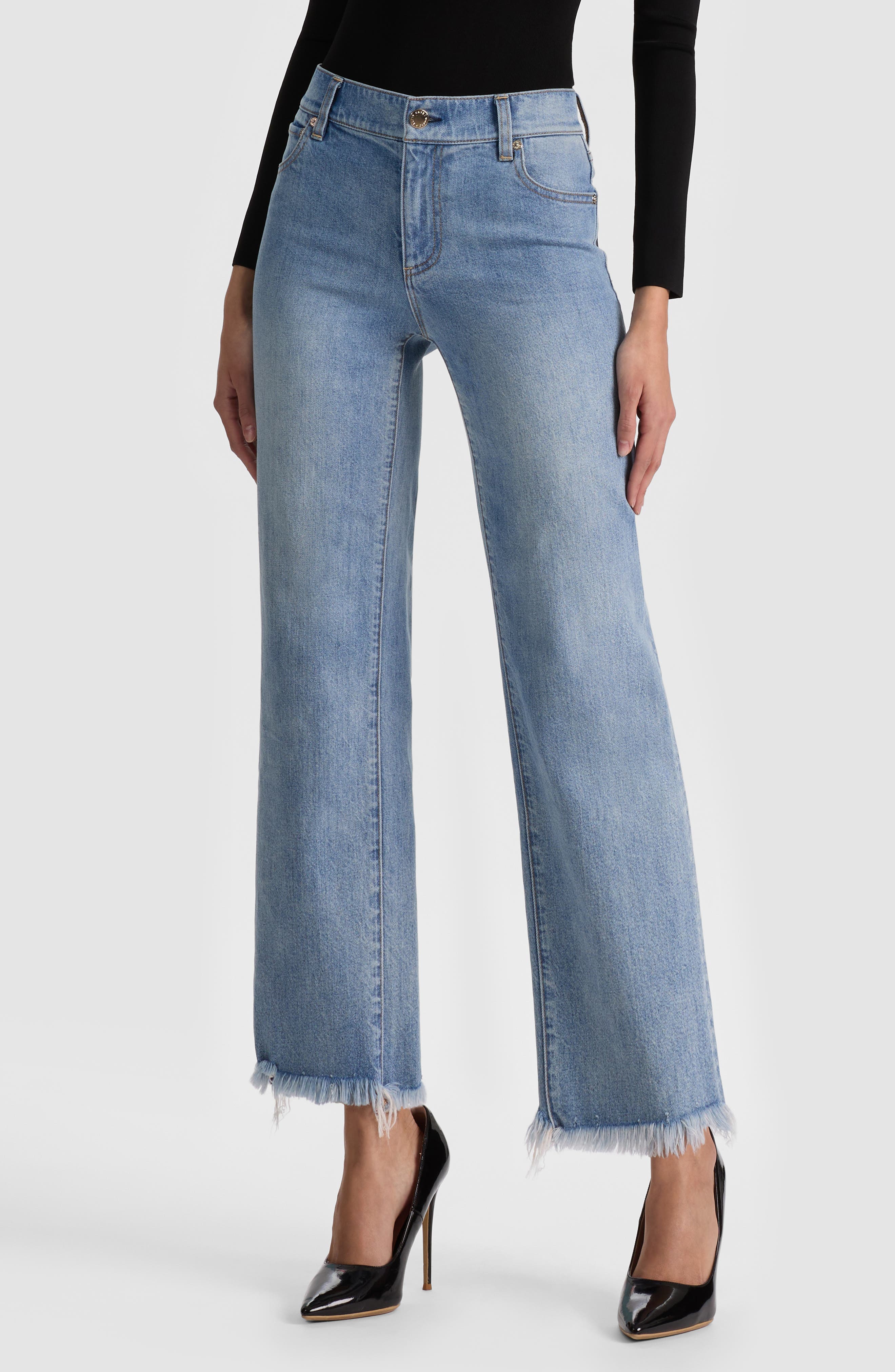 Fierce Raw Hem Slim Straight Leg Jeans - image 1