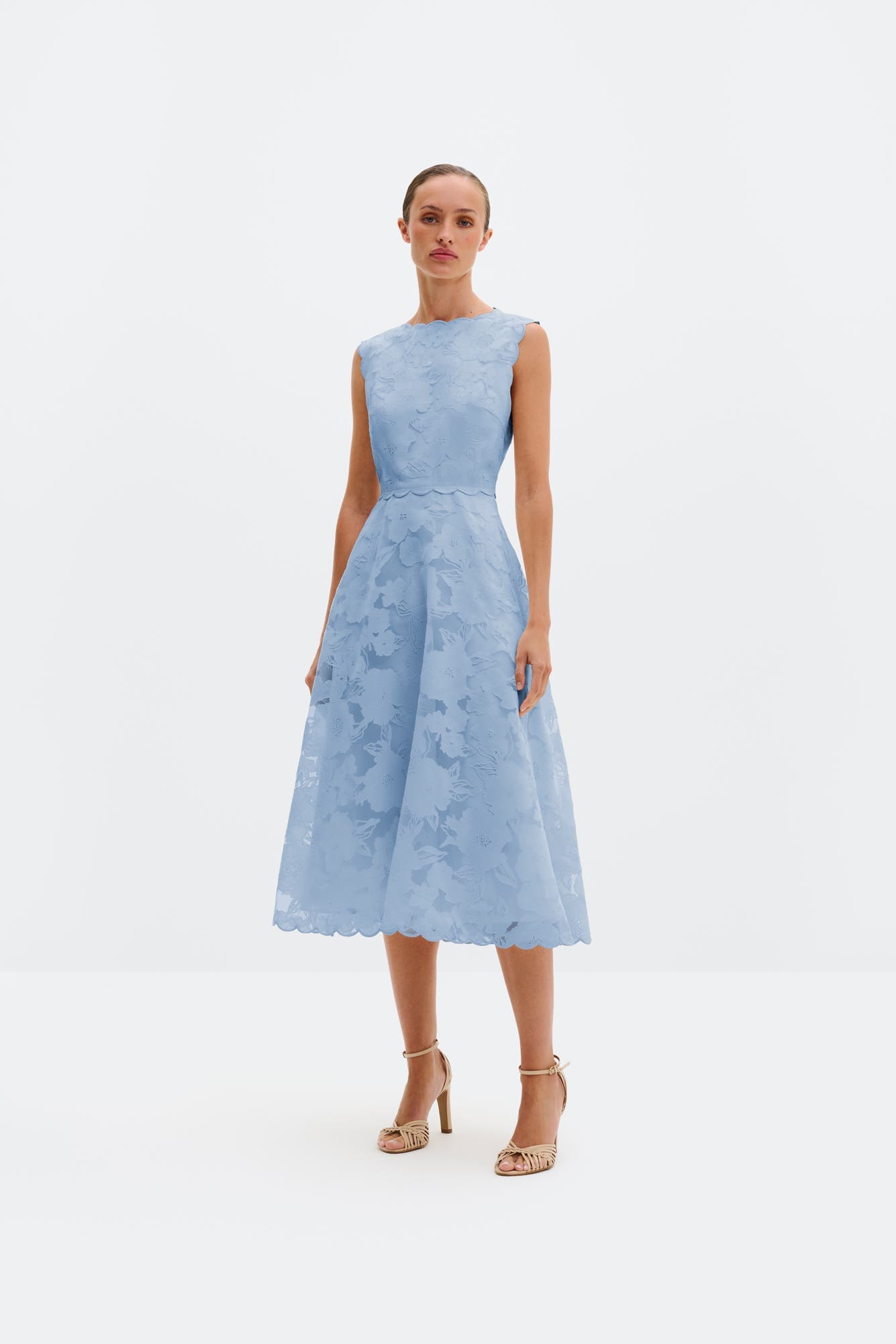 Elin Round Neck Lace A-Line Dress - image 1