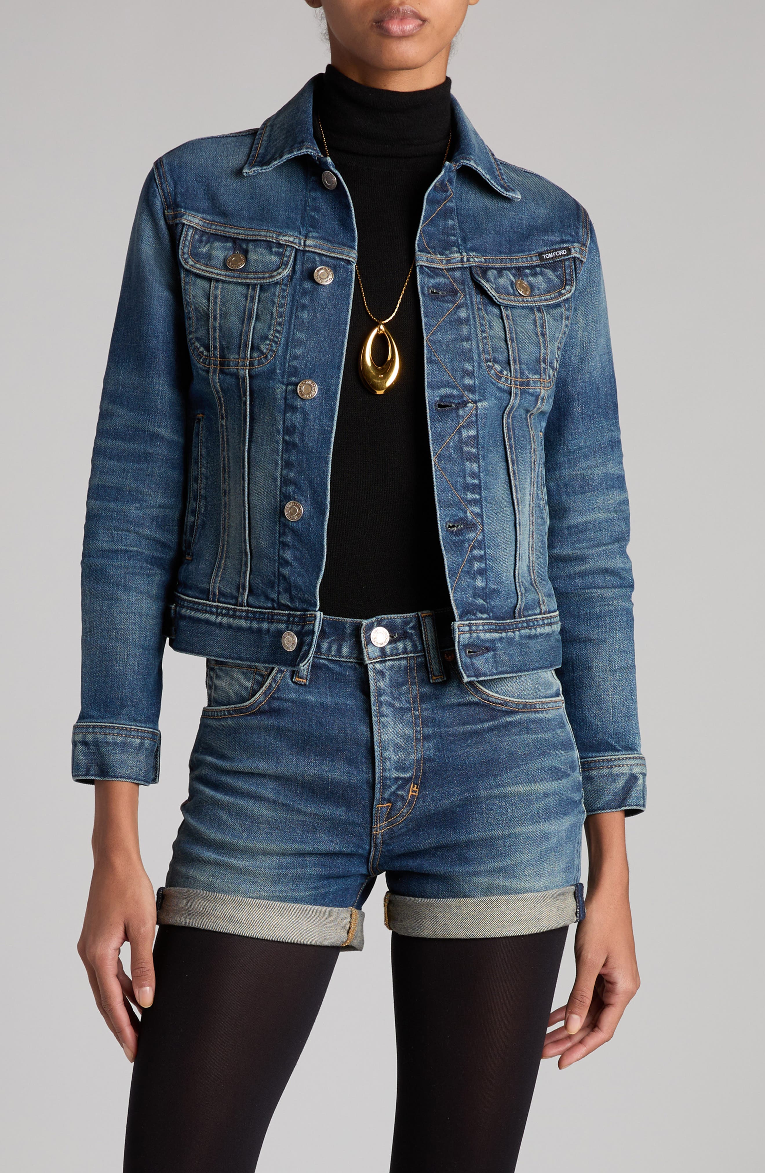 Comfort Crop Stonewash Denim Jacket - image 1