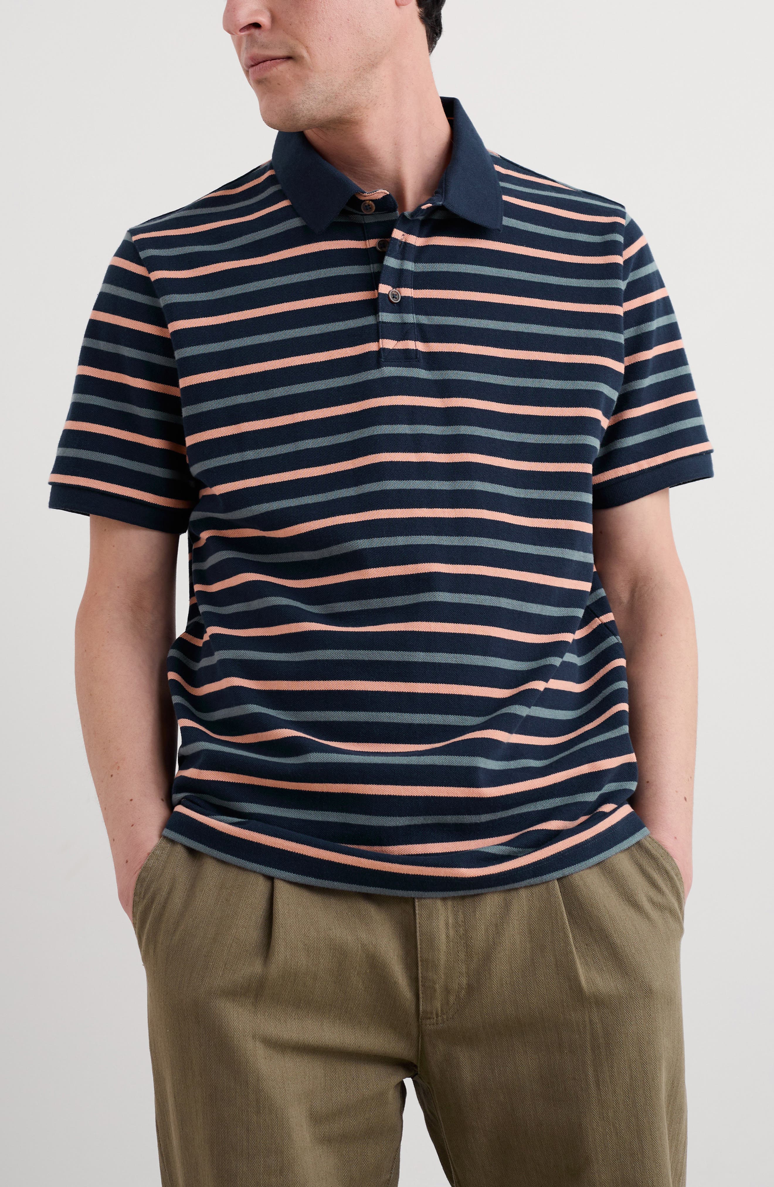 Balefire Stripe Organic Cotton Pique Polo - image 1