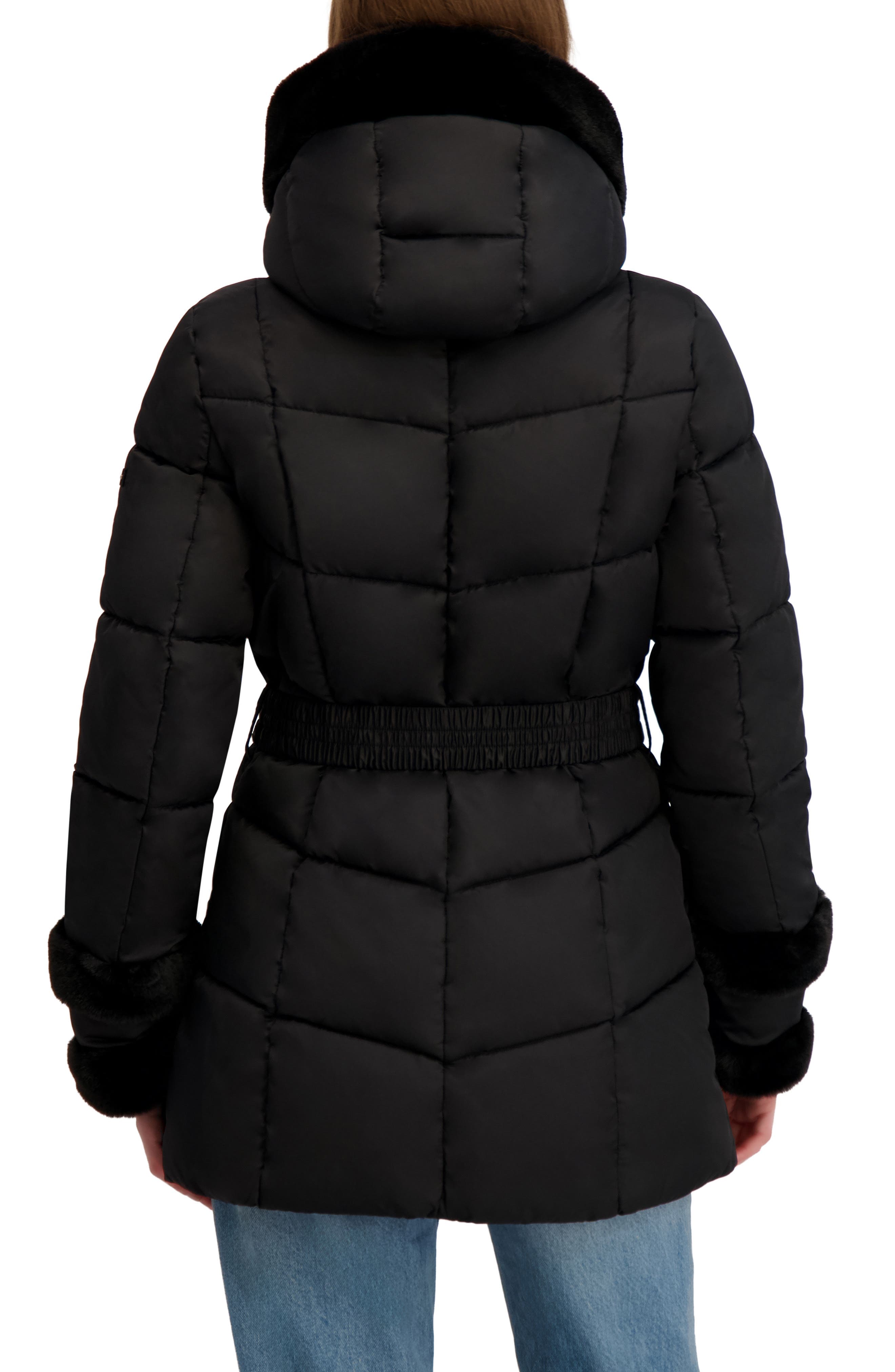 Petal Faux Fur Trim Hooded Puffer Jacket - image 2
