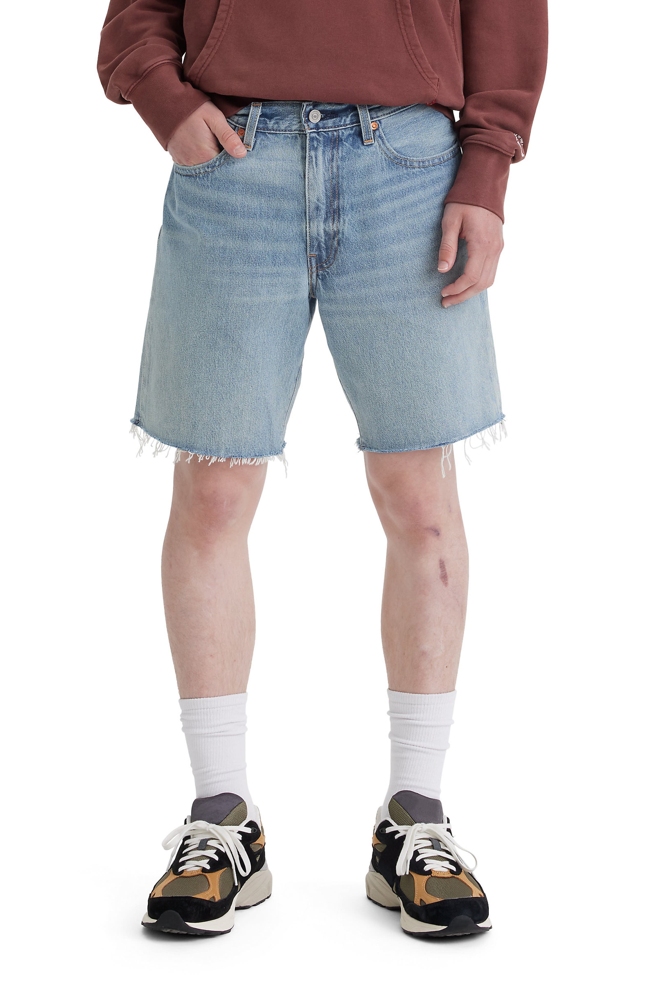 468 Loose Raw Hem Denim Shorts - image 1
