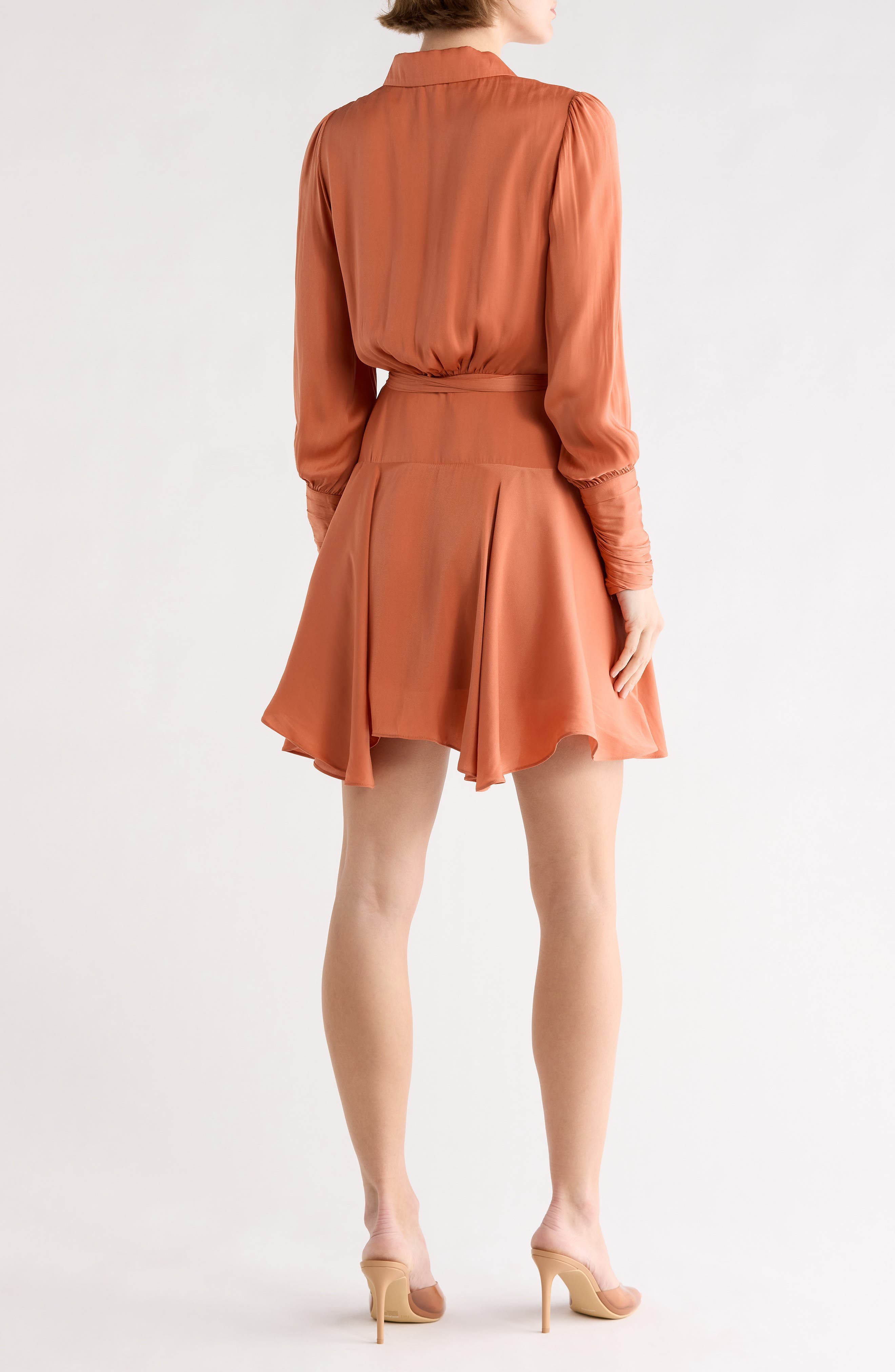 Glenna Long Sleeve Faux Wrap Minidress - image 2