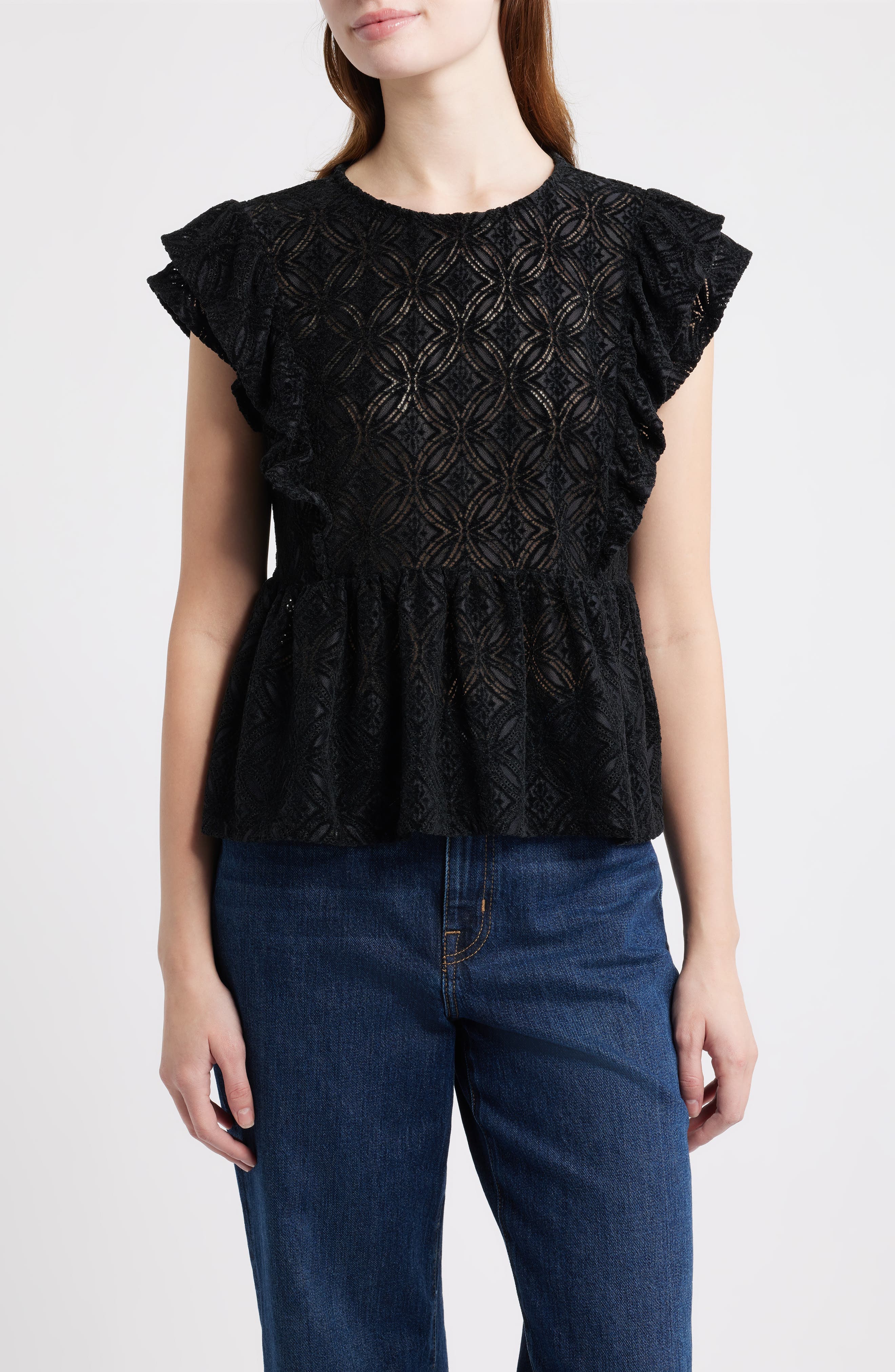 Flutter Sleeve Peplum Top - image 1