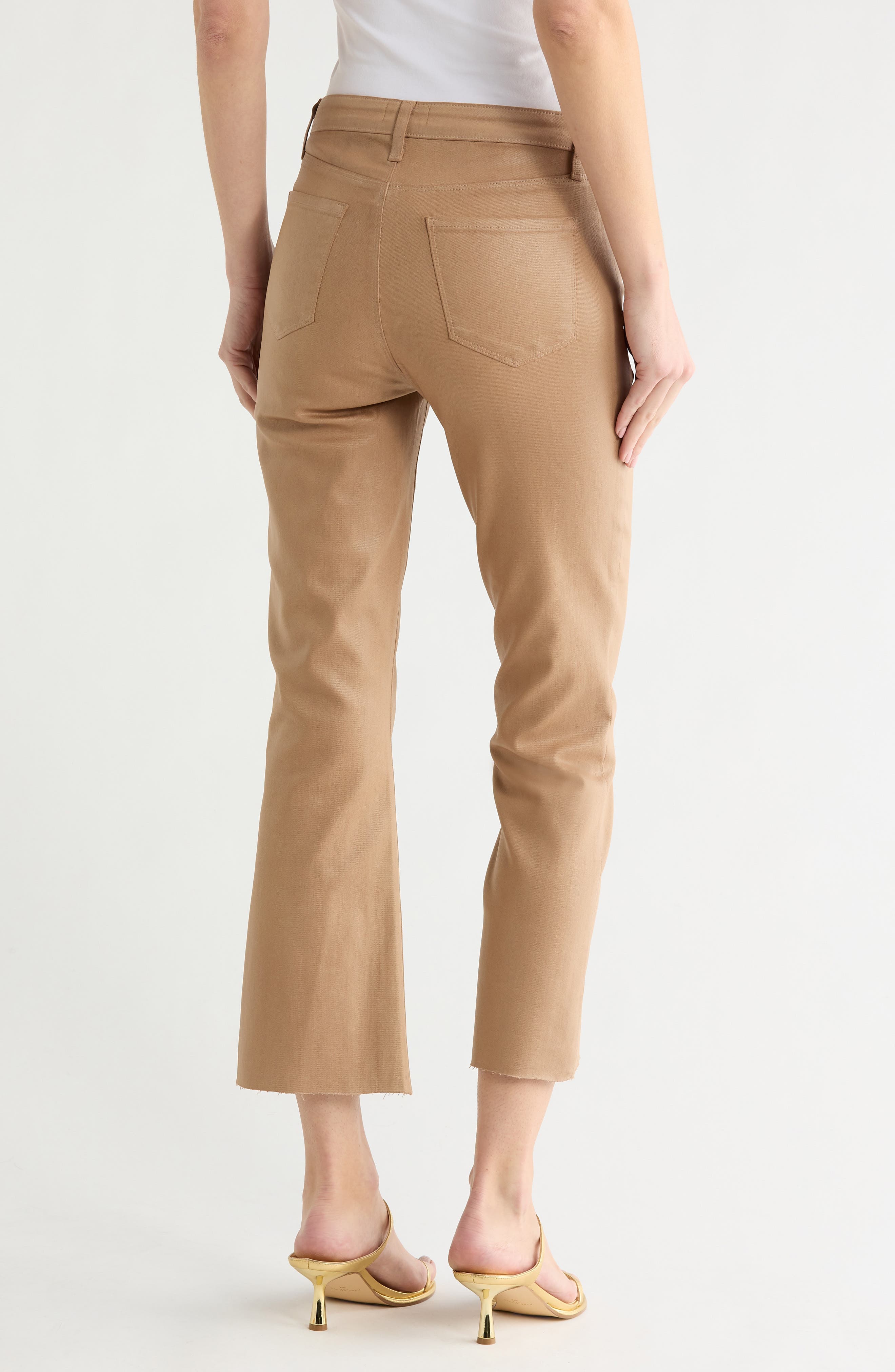 Kendra Coated High Waist Crop Flare Jeans - image 4