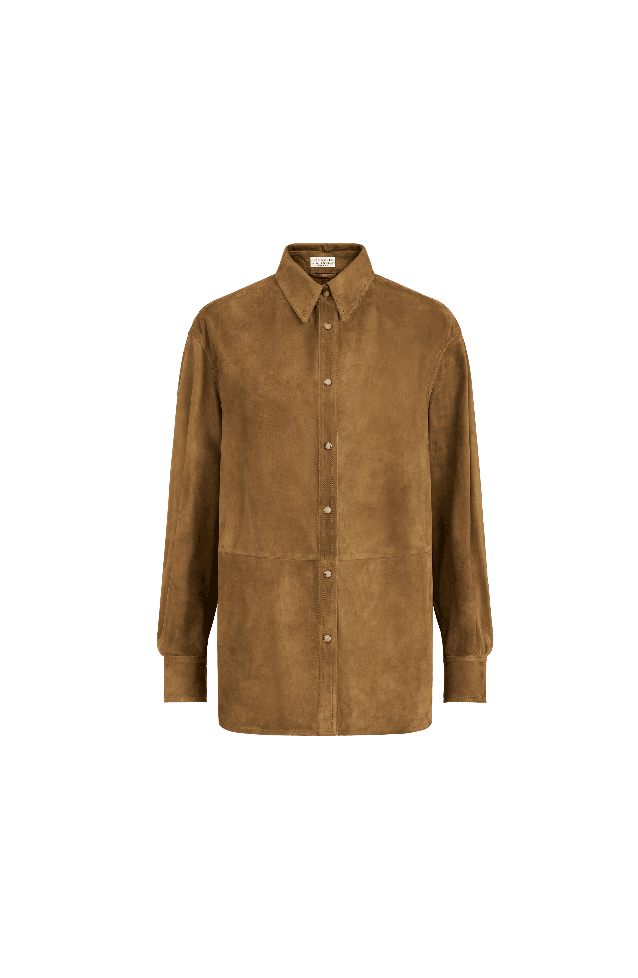 Suede shirt with monili