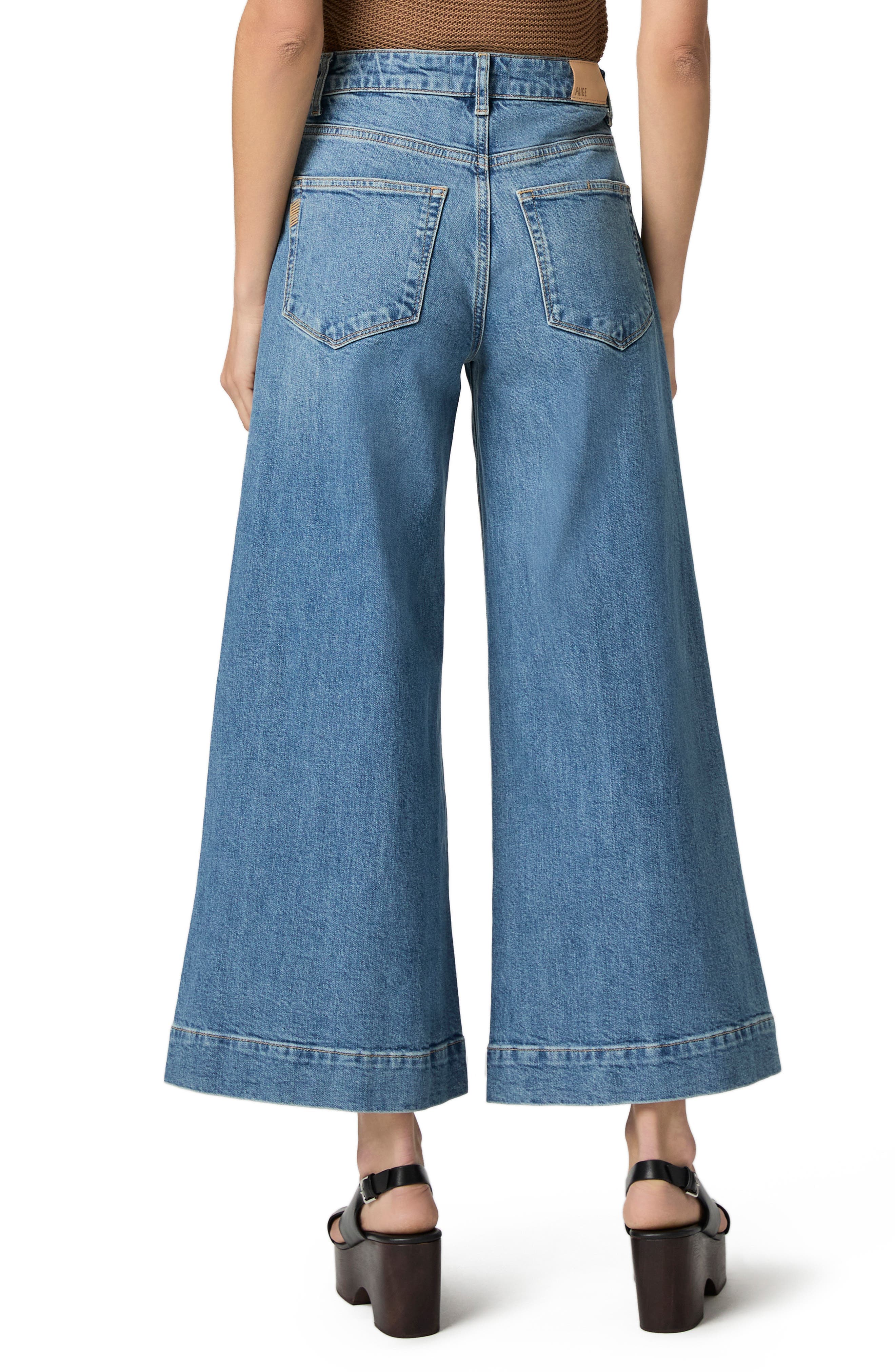 Lola Seamed Patch Pocket Crop Wide Leg Jeans - image 2