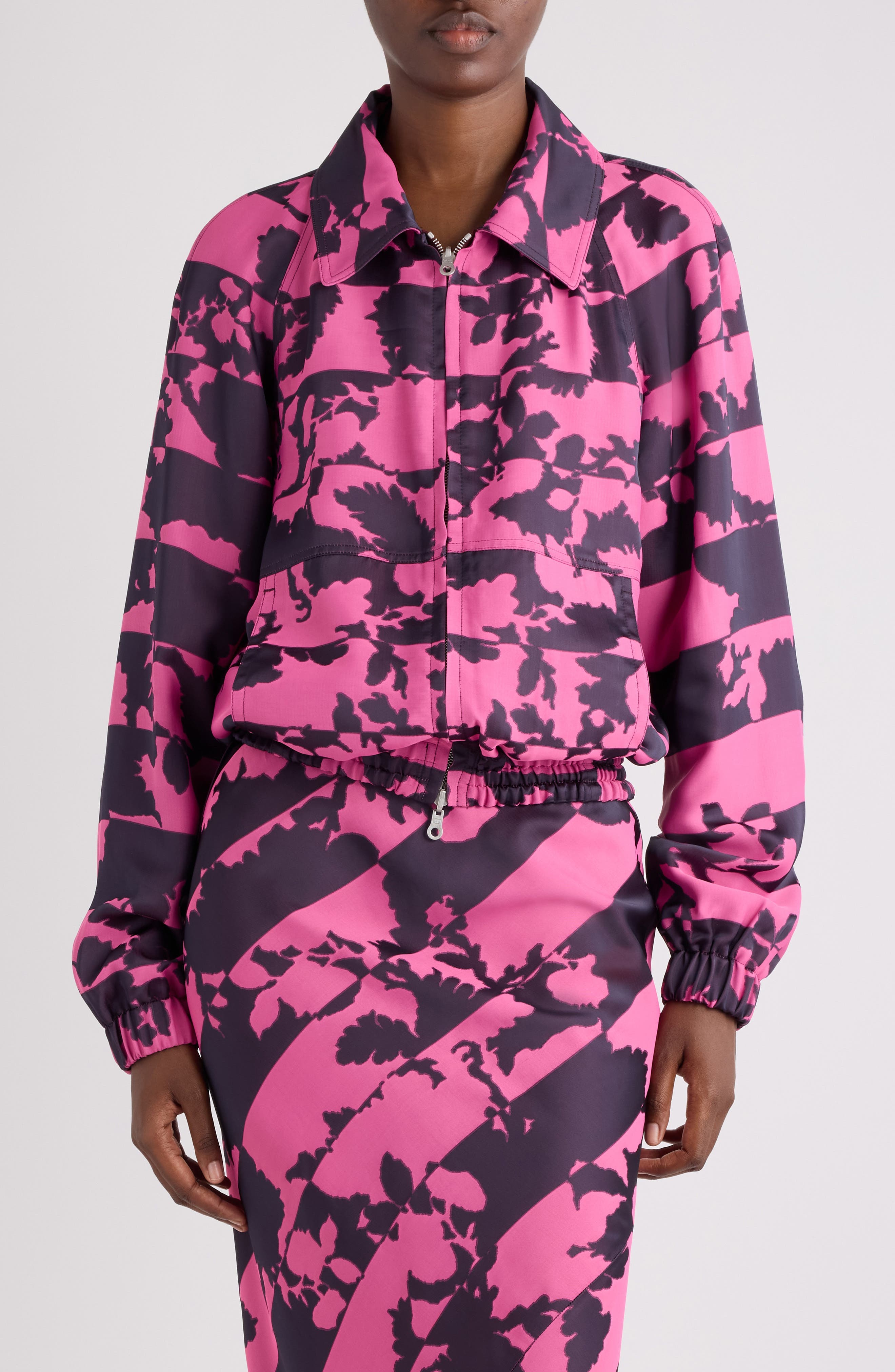 Vinnia Reversible Floral Jacquard Blouson Jacket - image 1