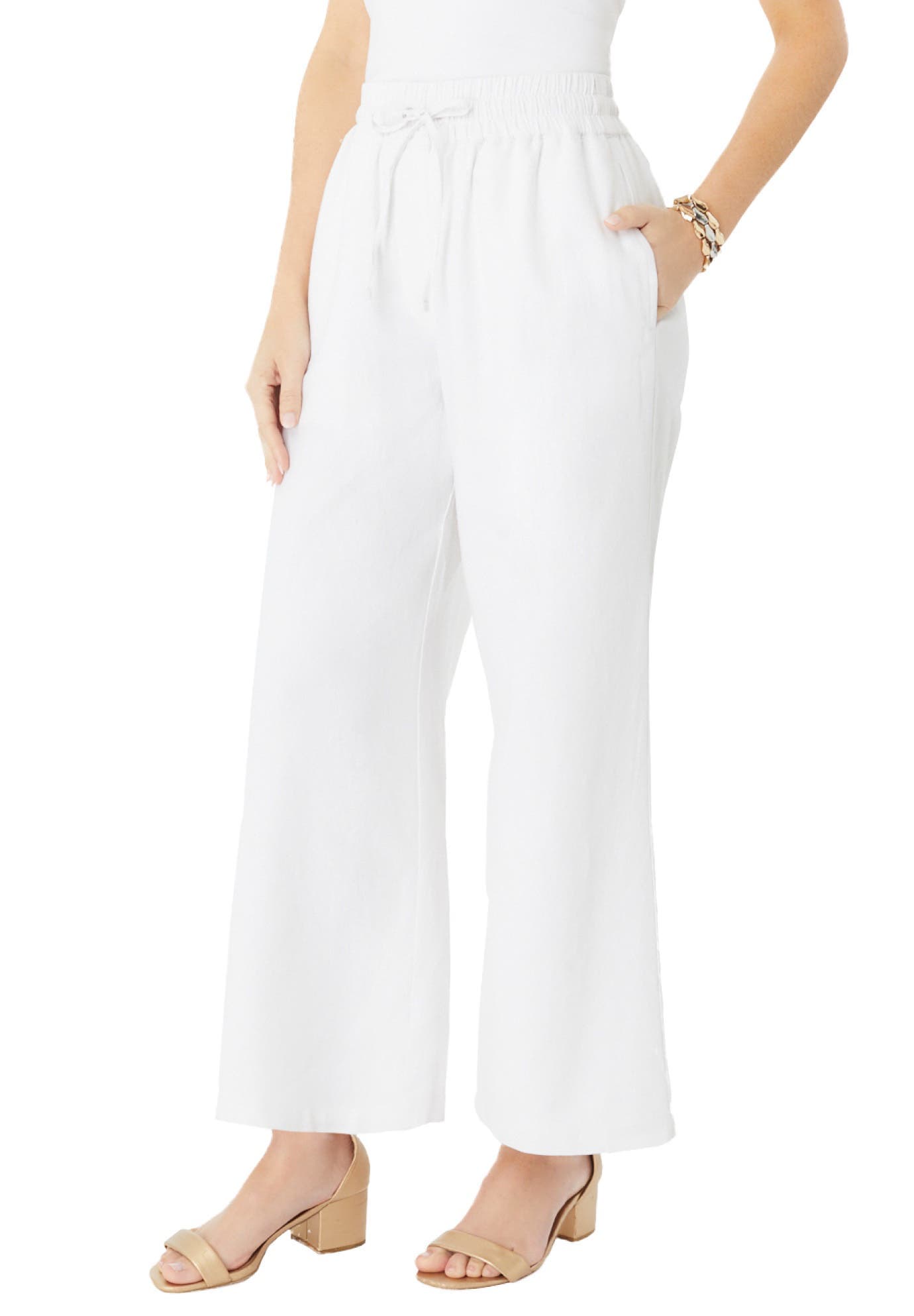 Plus Size Linen Wide-Leg Pant - image 1