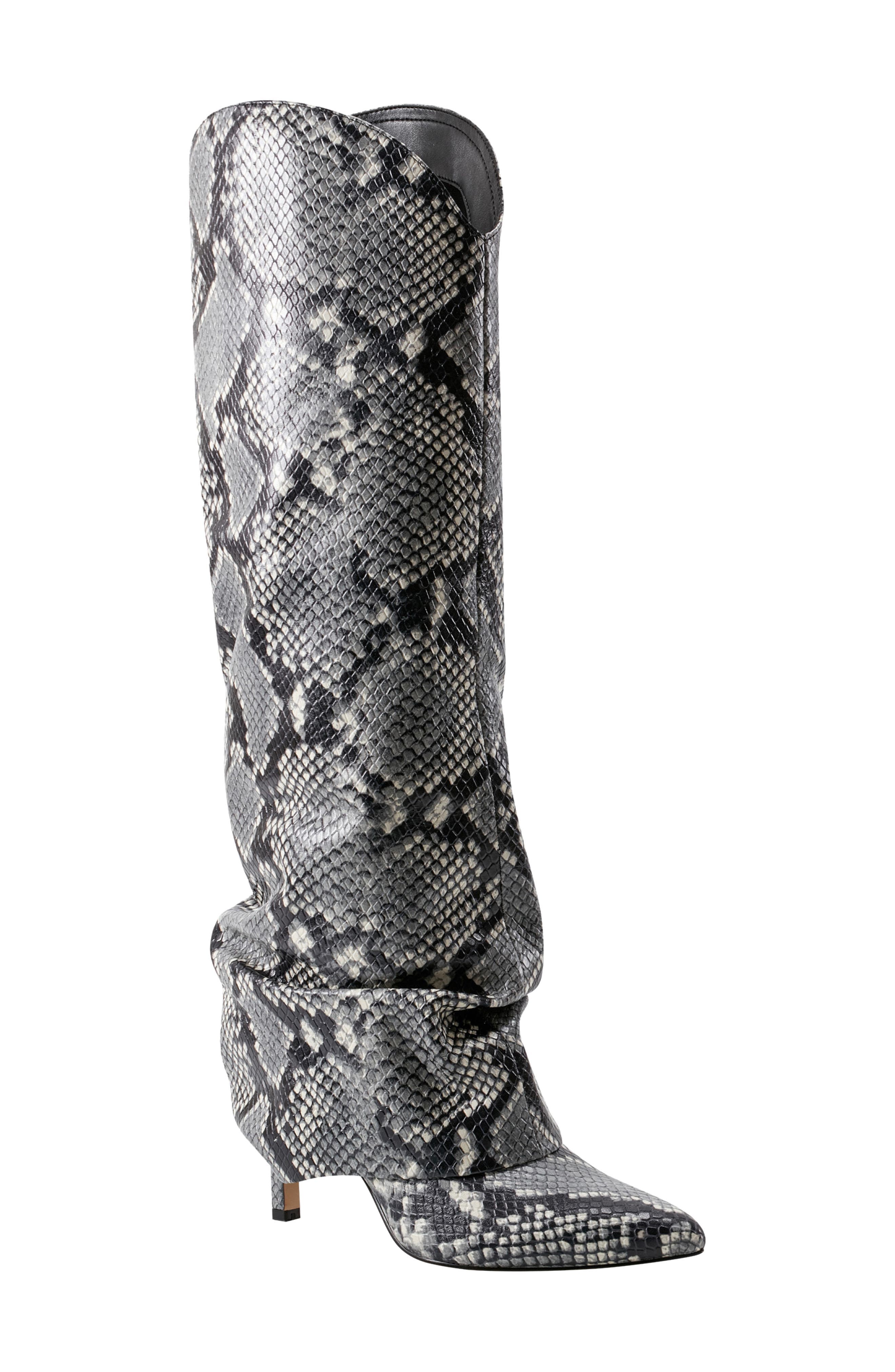Nairene Snakeskin Embossed Knee High Boot - image 1