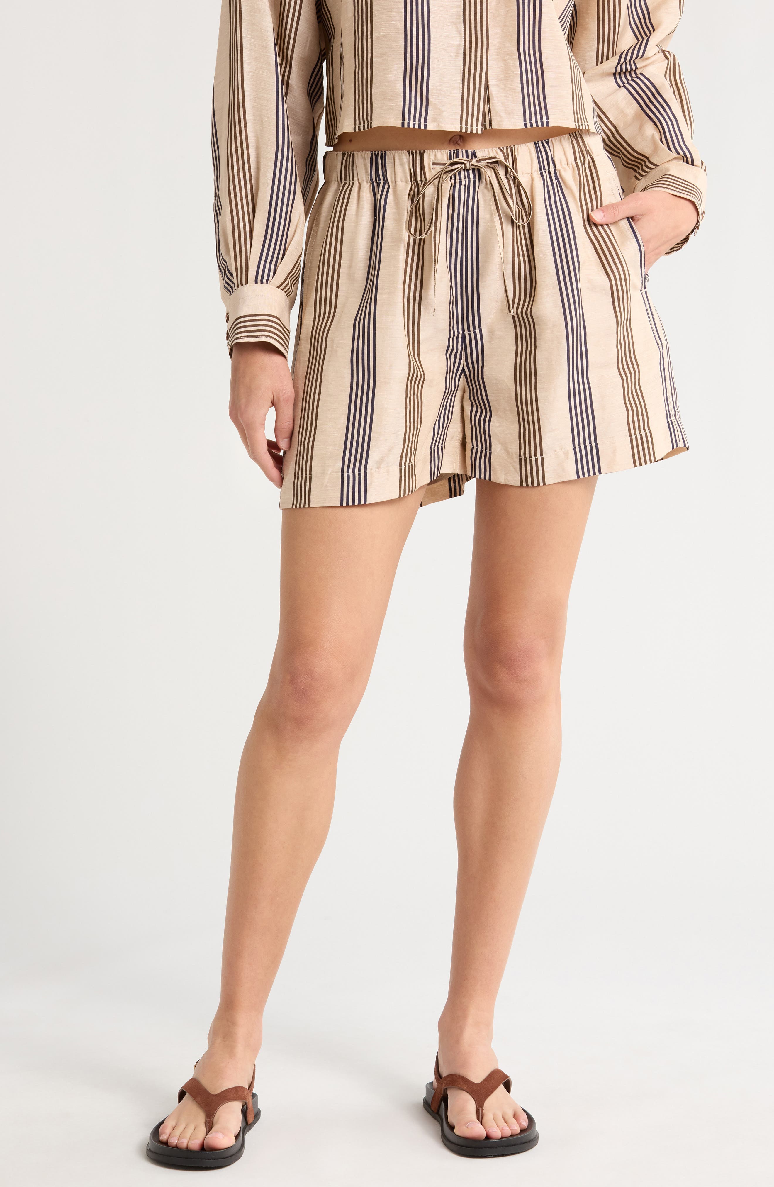 Logan Drawstring Linen & Silk Beach Shorts - image 1