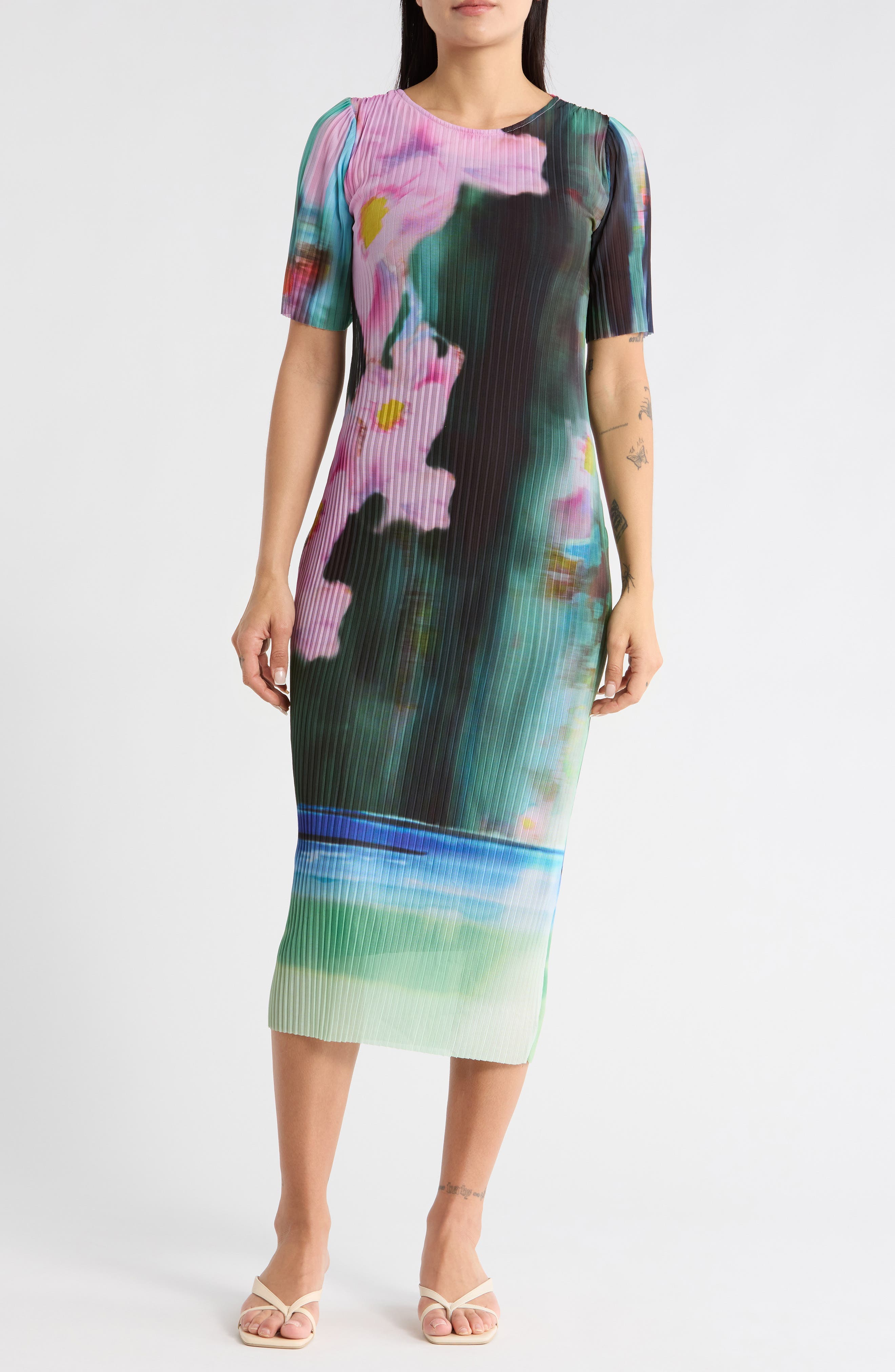 Ribbed Knit Midi Dress - image 1