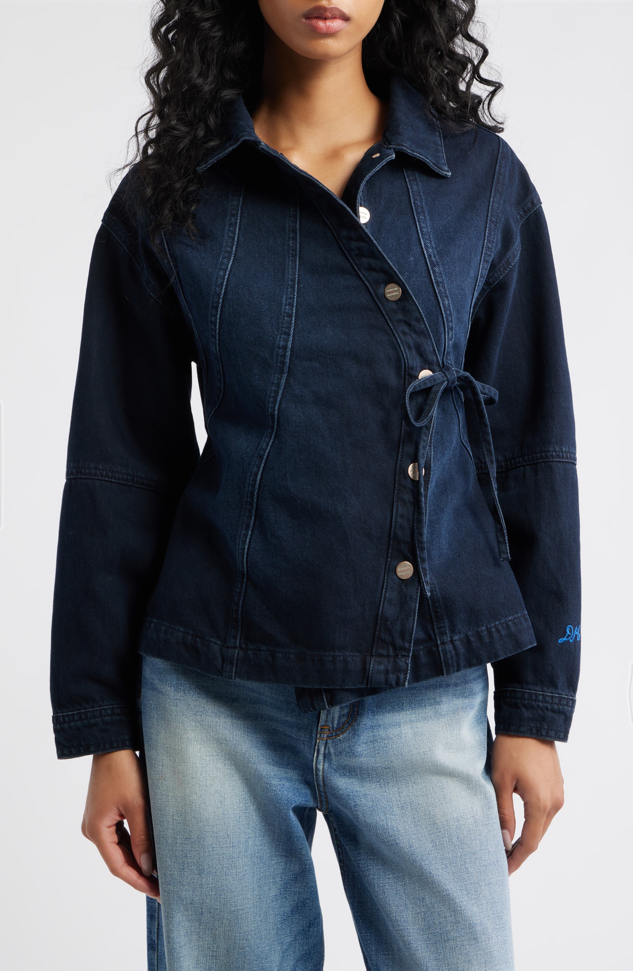 Finella Asymmetric Denim Shirt Jacket - image 1