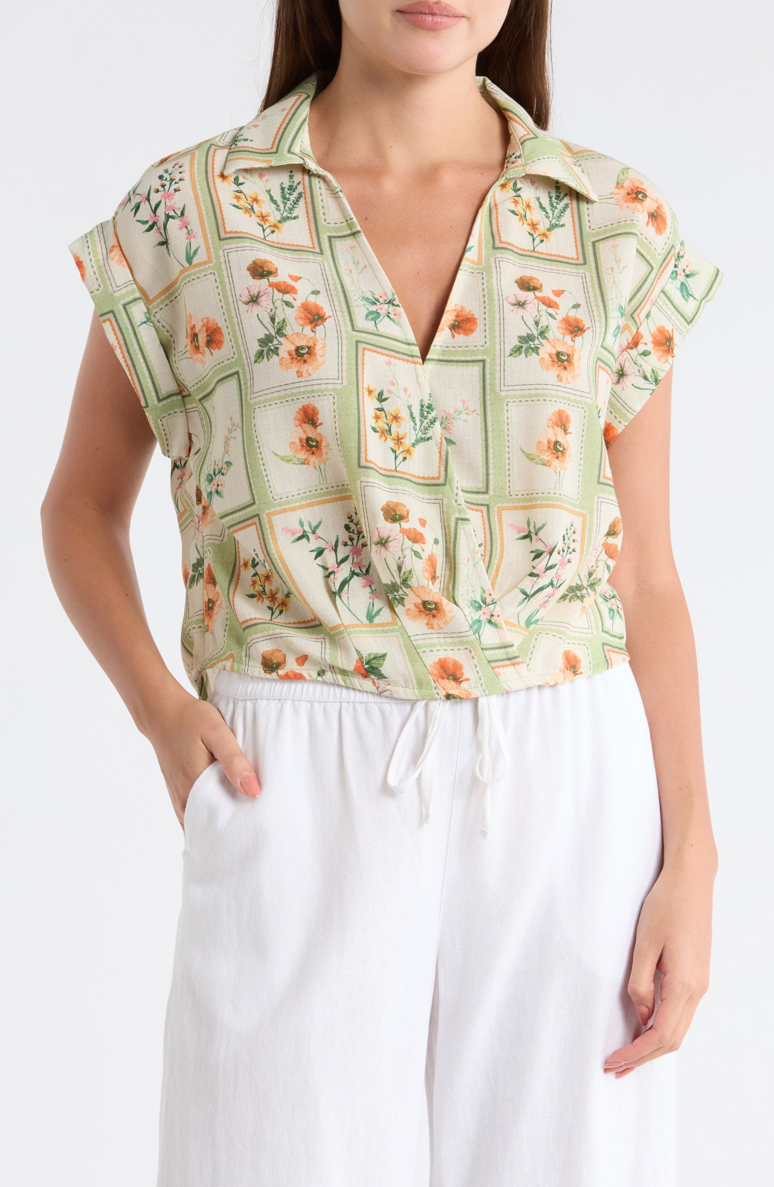 Johnny Collar Short Sleeve Crop Top - image 5