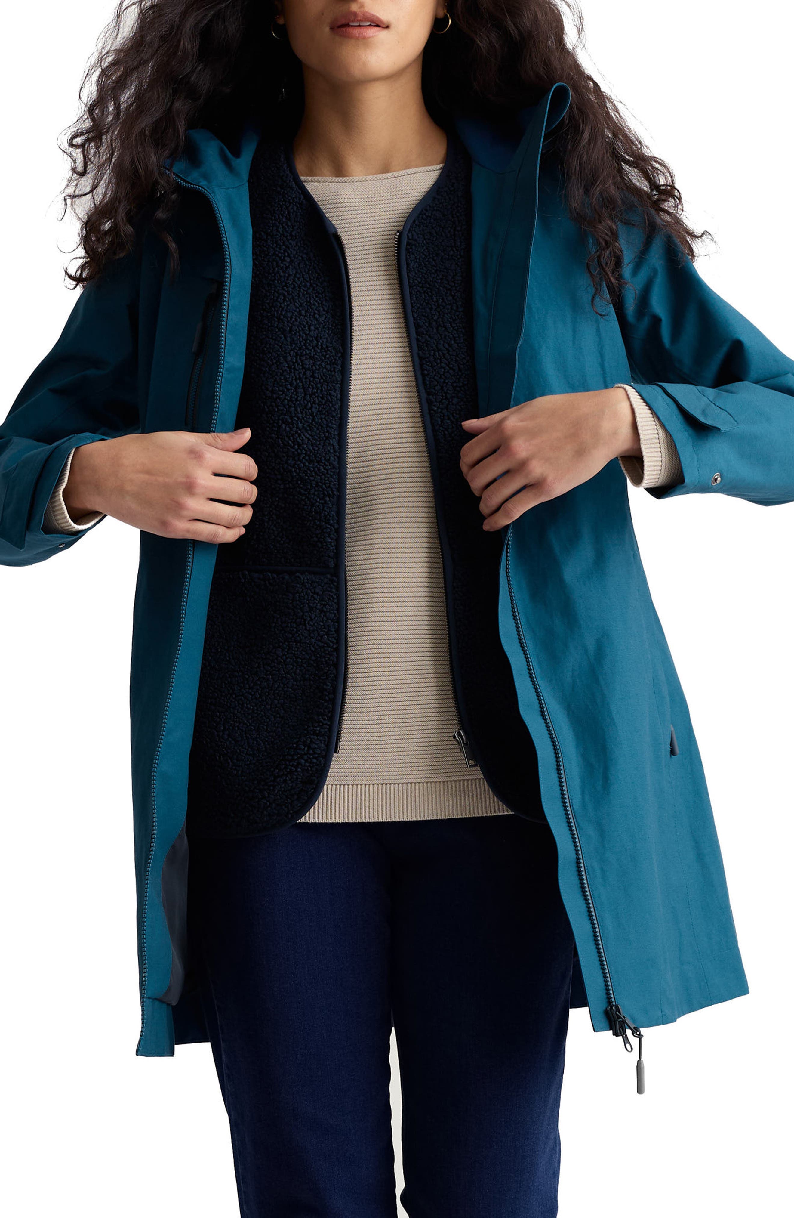 Coverack Waterproof Organic Cotton Blend Raincoat with Removable Hood - image 1