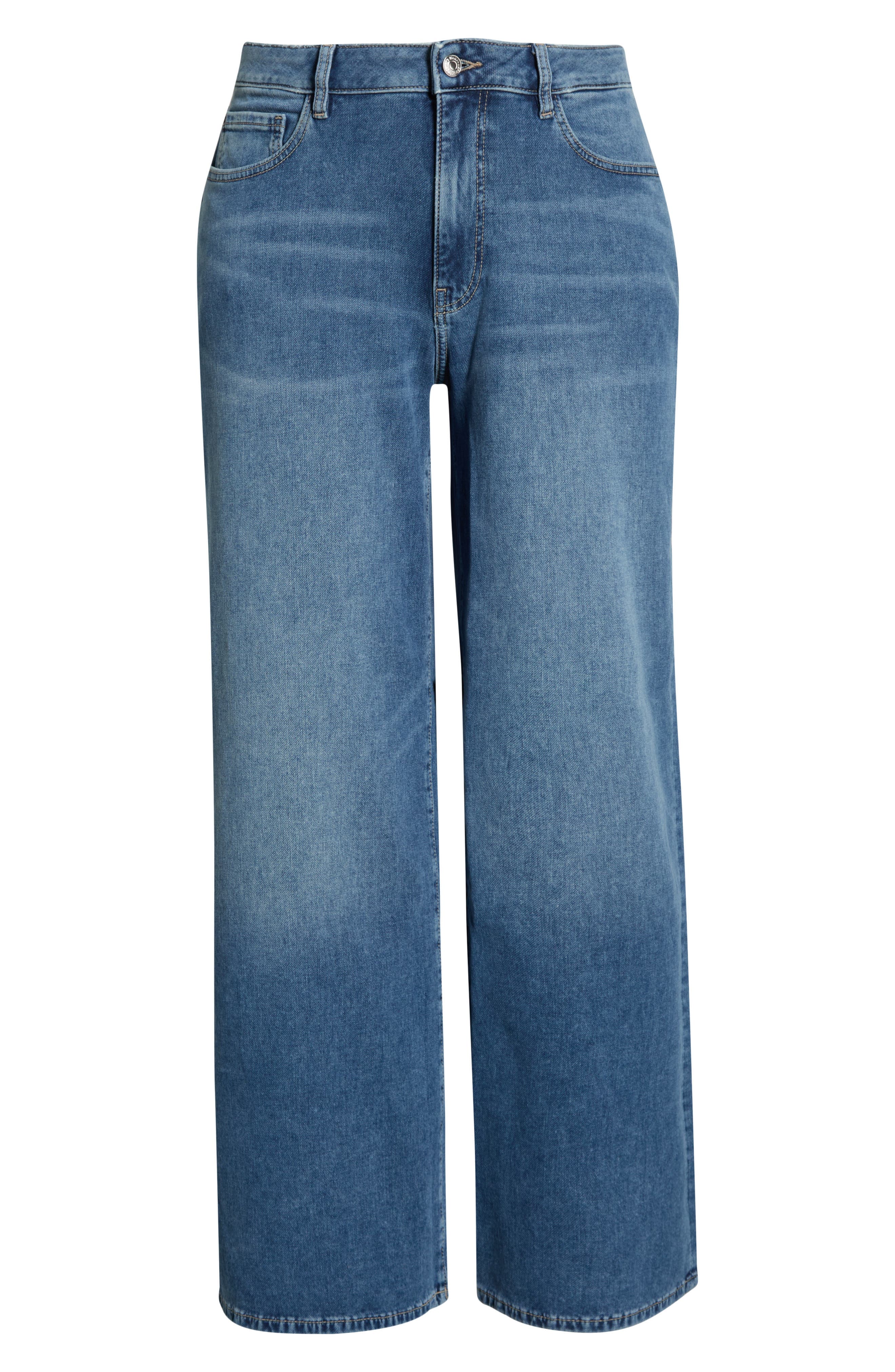 NCE High Waist Relaxed Wide Leg Knit Jeans