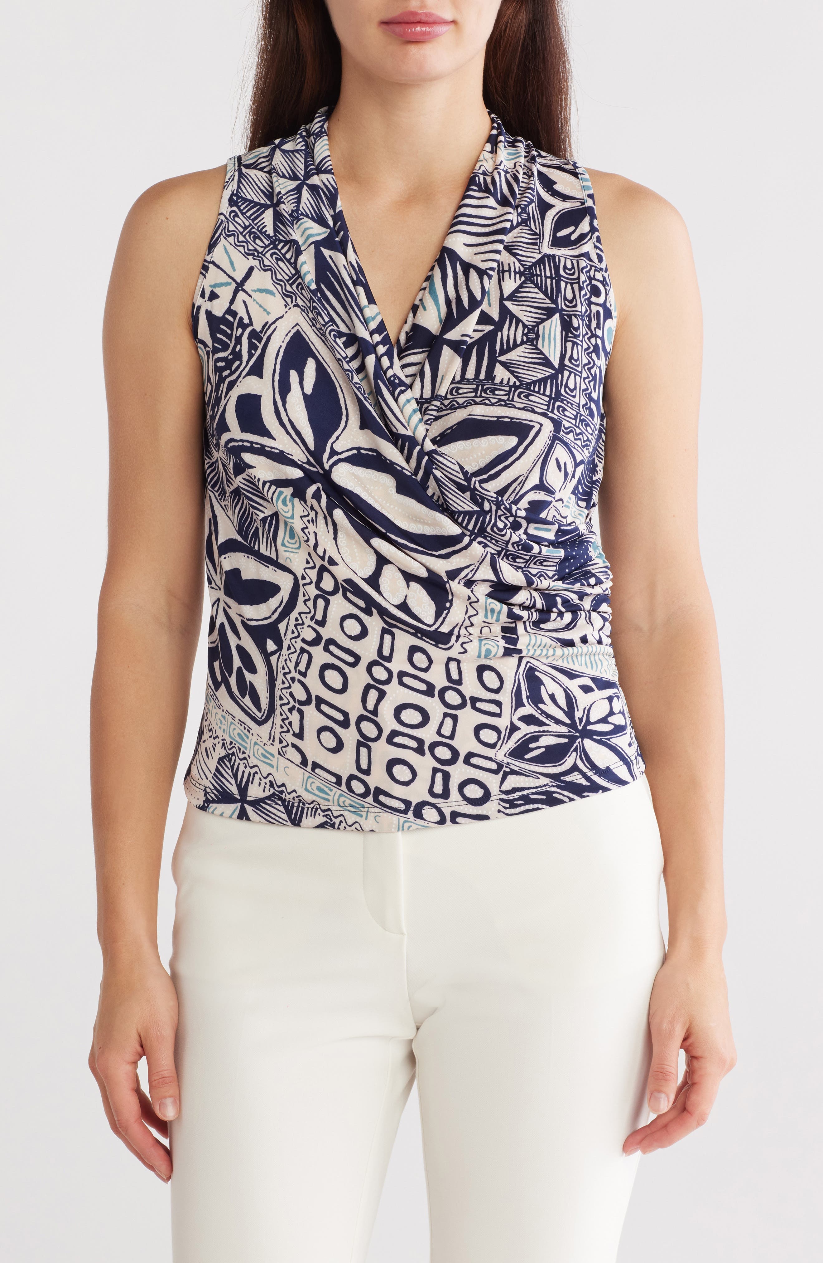 Surplice V-Neck Sleeveless Top - image 3