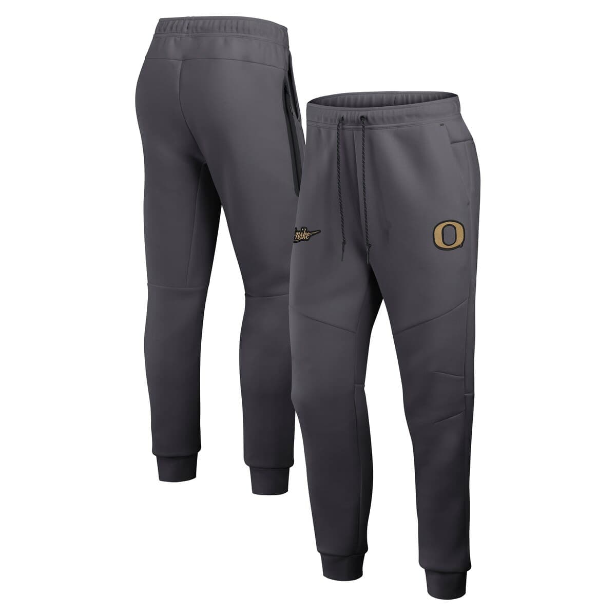 Men's Nike Anthracite Oregon Ducks Shoe Duck Tech Fleece Jogger Pants - image 1