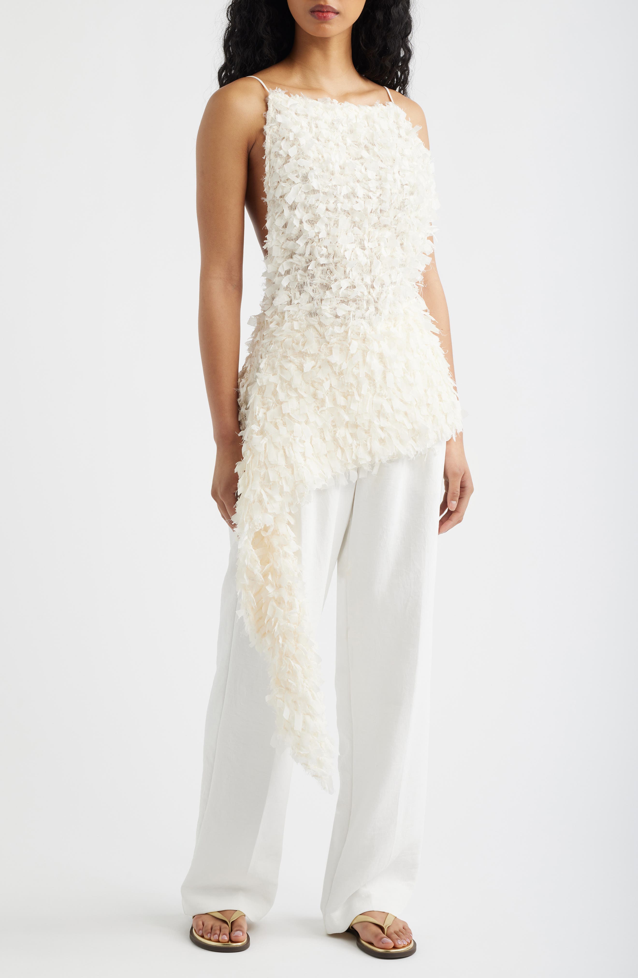 Asymmetric Textured Camisole Top - image 1