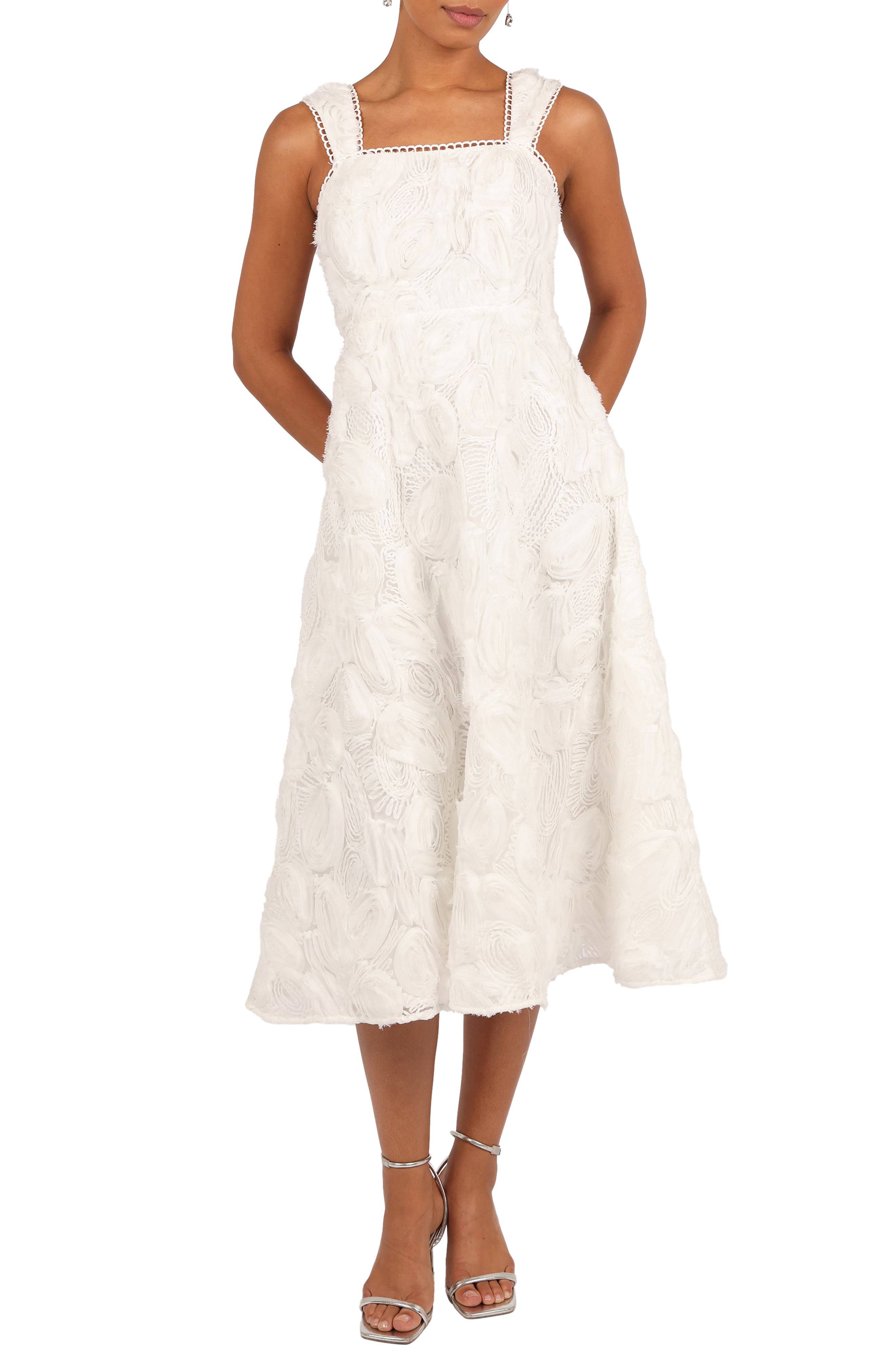 Gabbie Floral Corded Lace Midi Dress - image 1