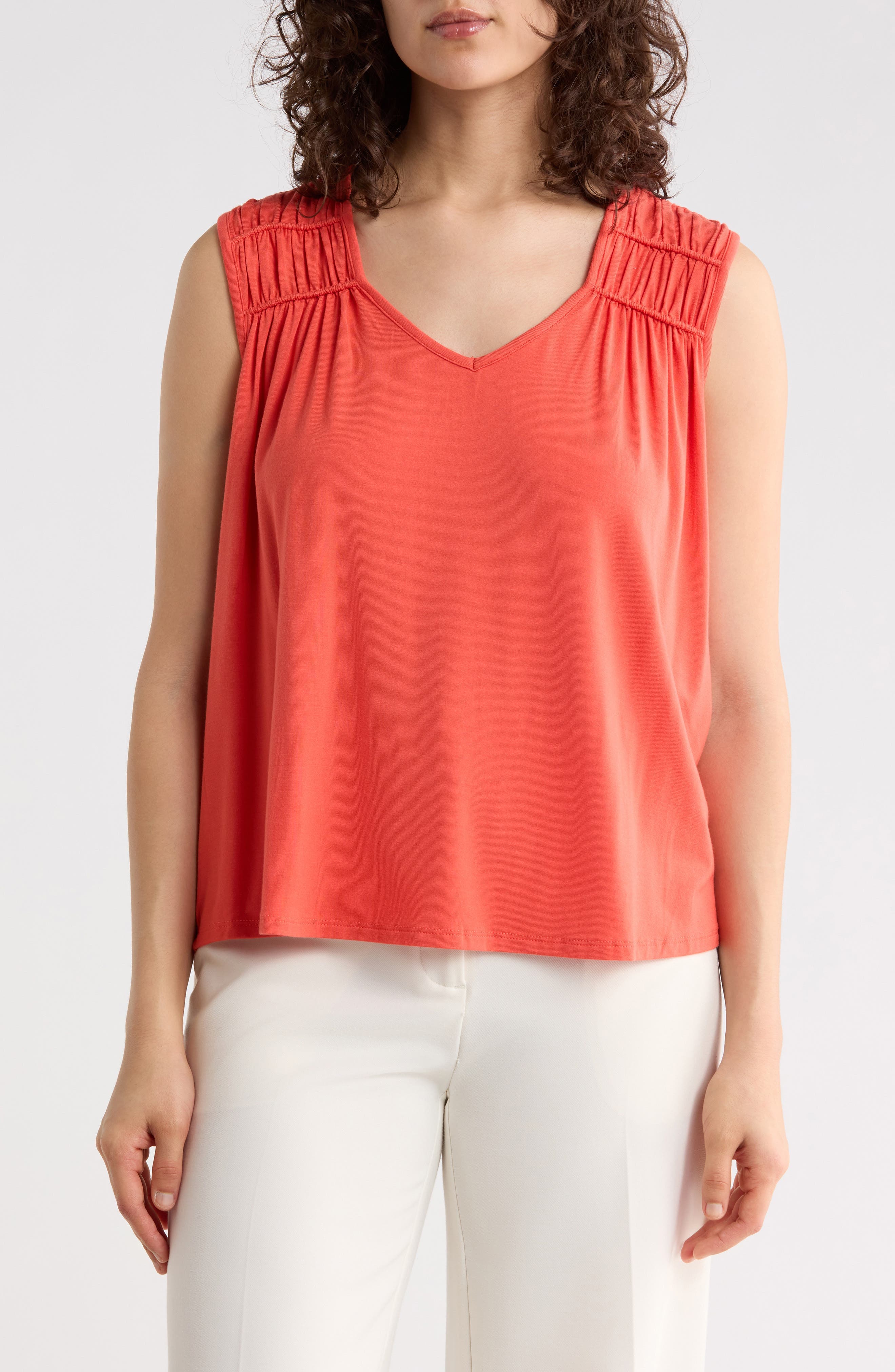 Shirred Detail Jersey Tank - image 1