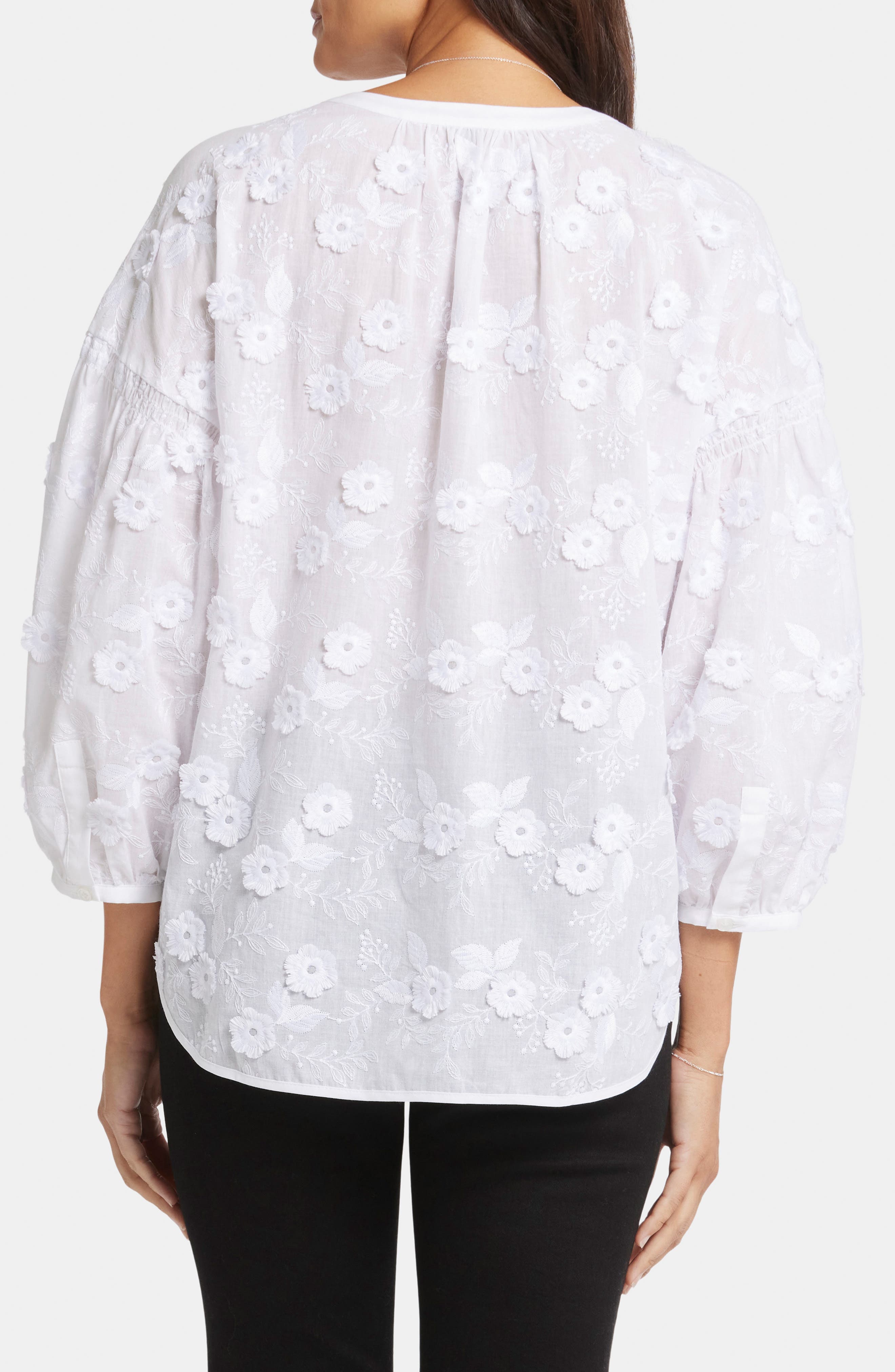 Paulina Floral Embroidered Peasant Top - image 2