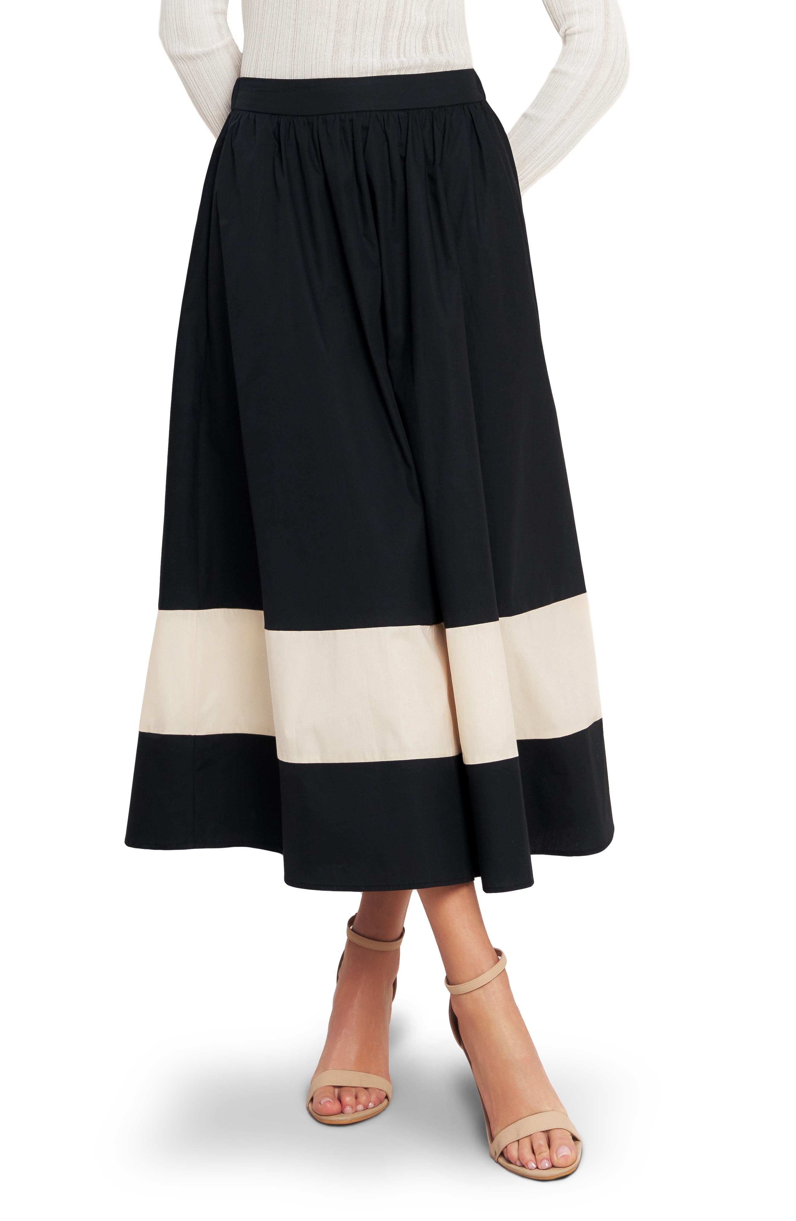 Colorblock Cotton Skirt - image 1
