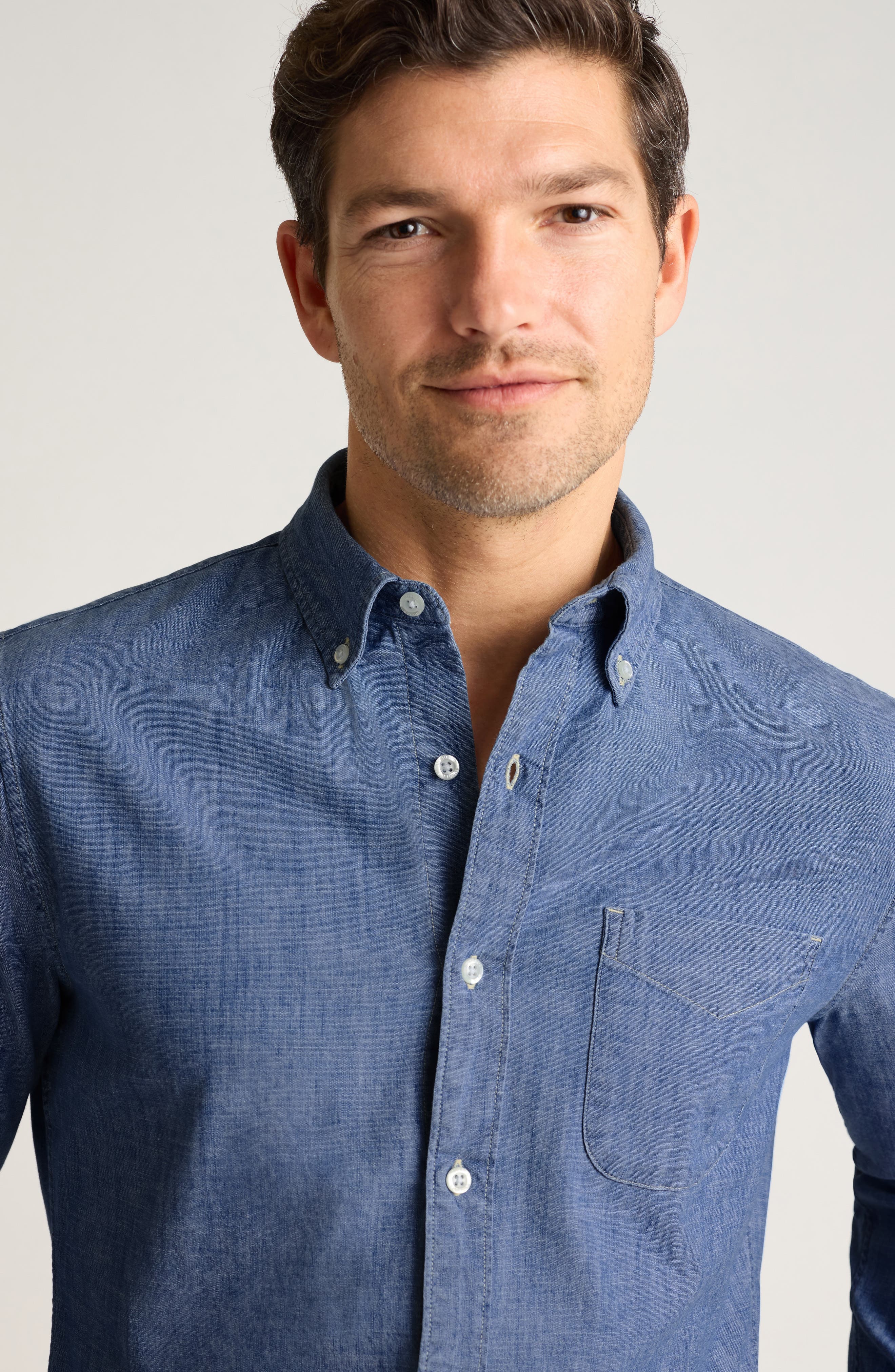 Everyday Slim Fit Cotton Chambray Button-Down Shirt - image 2