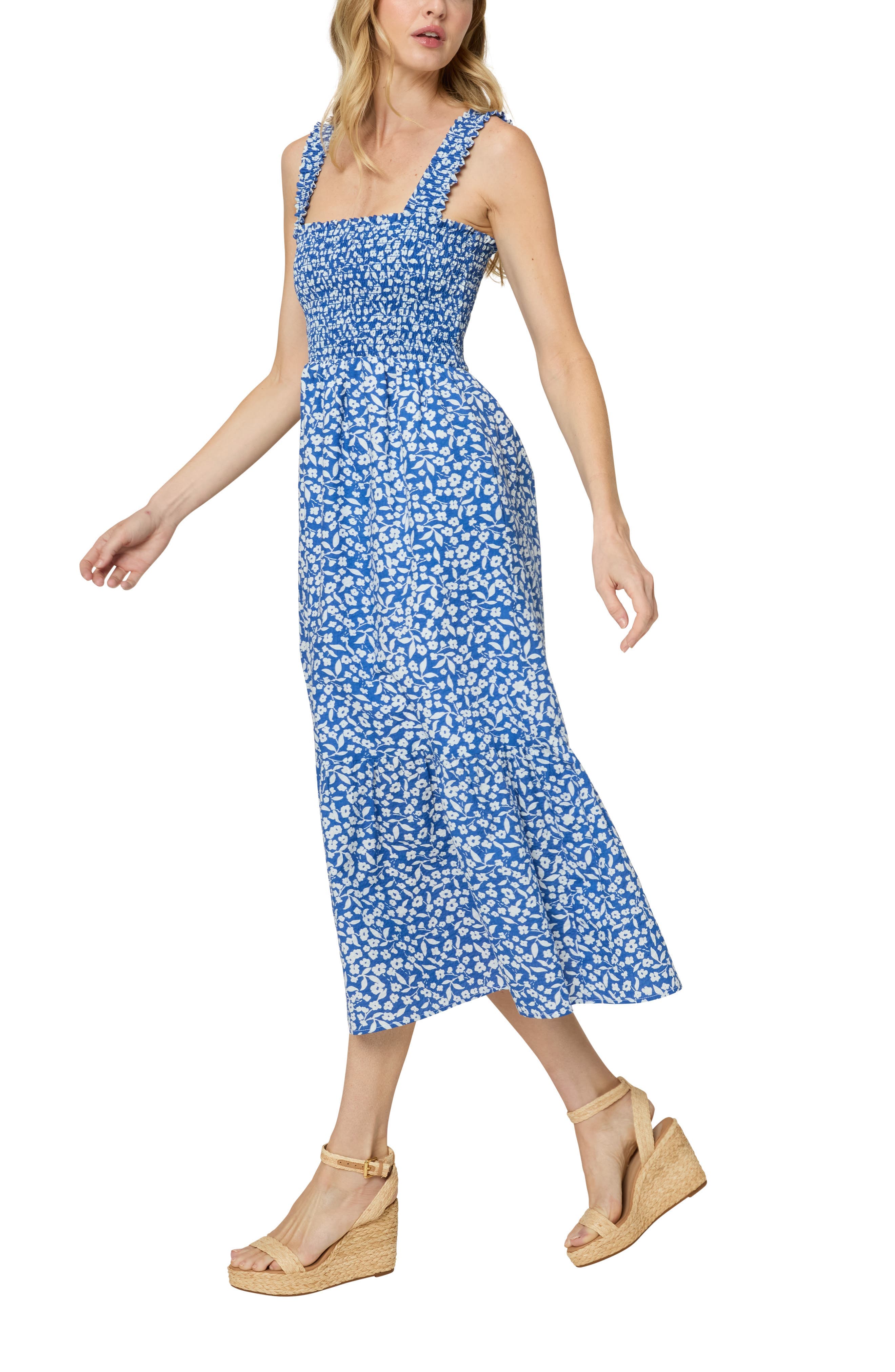 The Smocked Ruffle Tank Midi Dress - image 4
