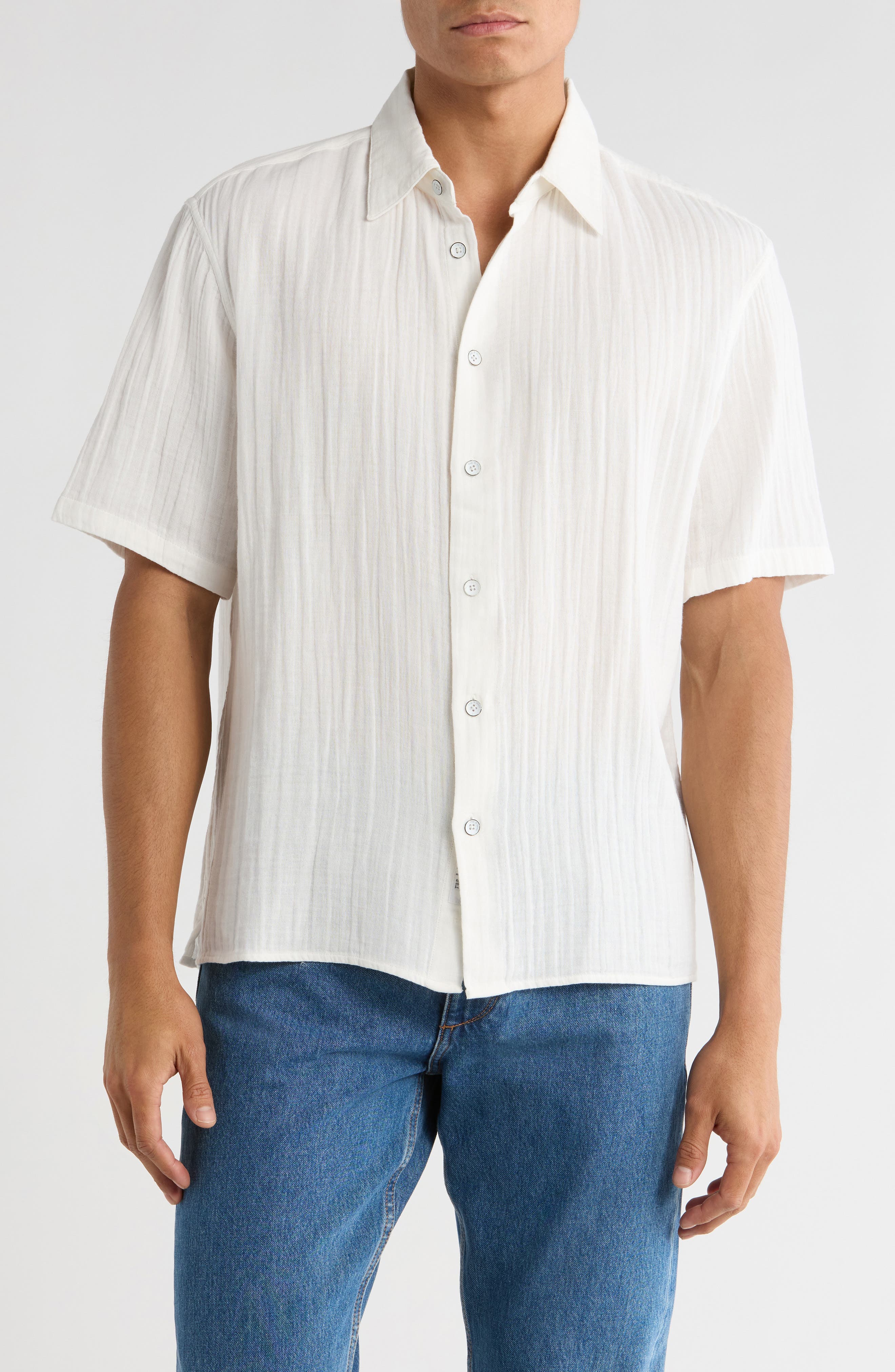 Danny Cotton Gauze Button-Up Shirt - image 1