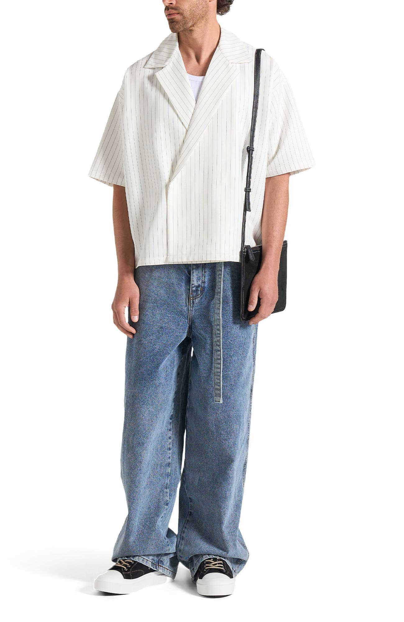 Abel Boxy Pinstripe Double Breasted Shirt - image 2